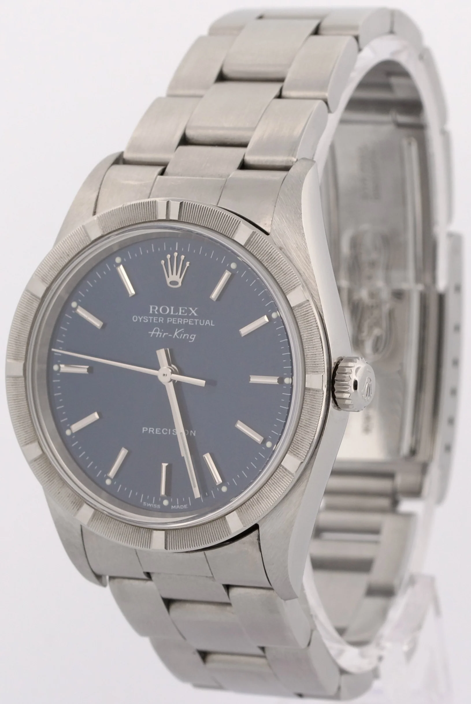 Rolex Oyster Perpetual Air-King BLUE No-Holes Steel OYSTER 34mm 14010 M Watch - Image 3