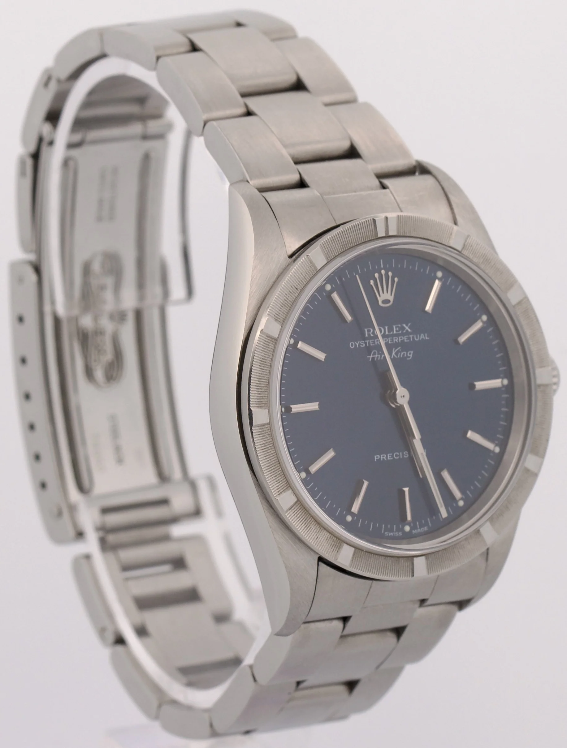 Rolex Oyster Perpetual Air-King BLUE No-Holes Steel OYSTER 34mm 14010 M Watch - Image 4