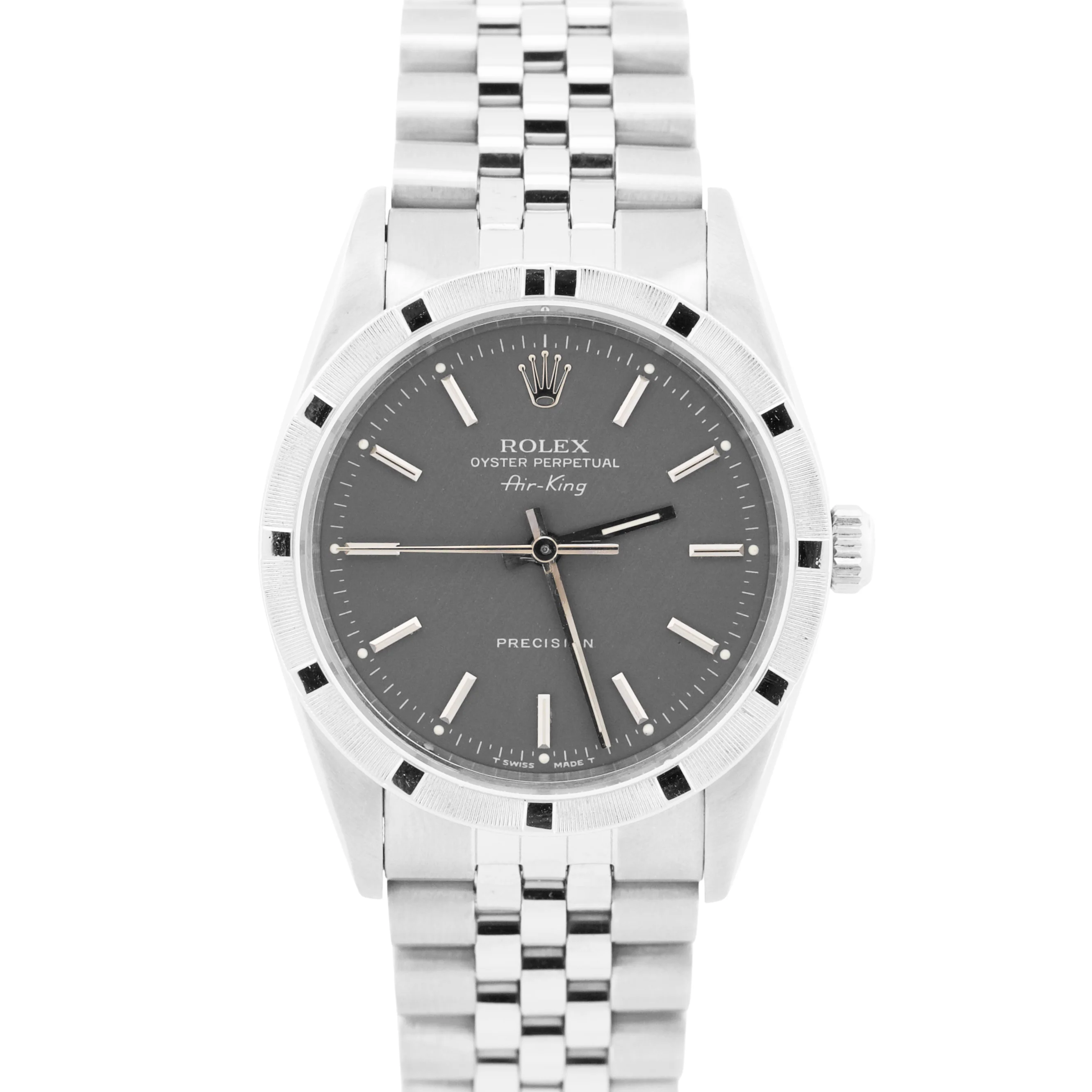 Rolex Oyster Perpetual Air-King GRAY Stainless Steel JUBILEE 34mm 14010 Watch