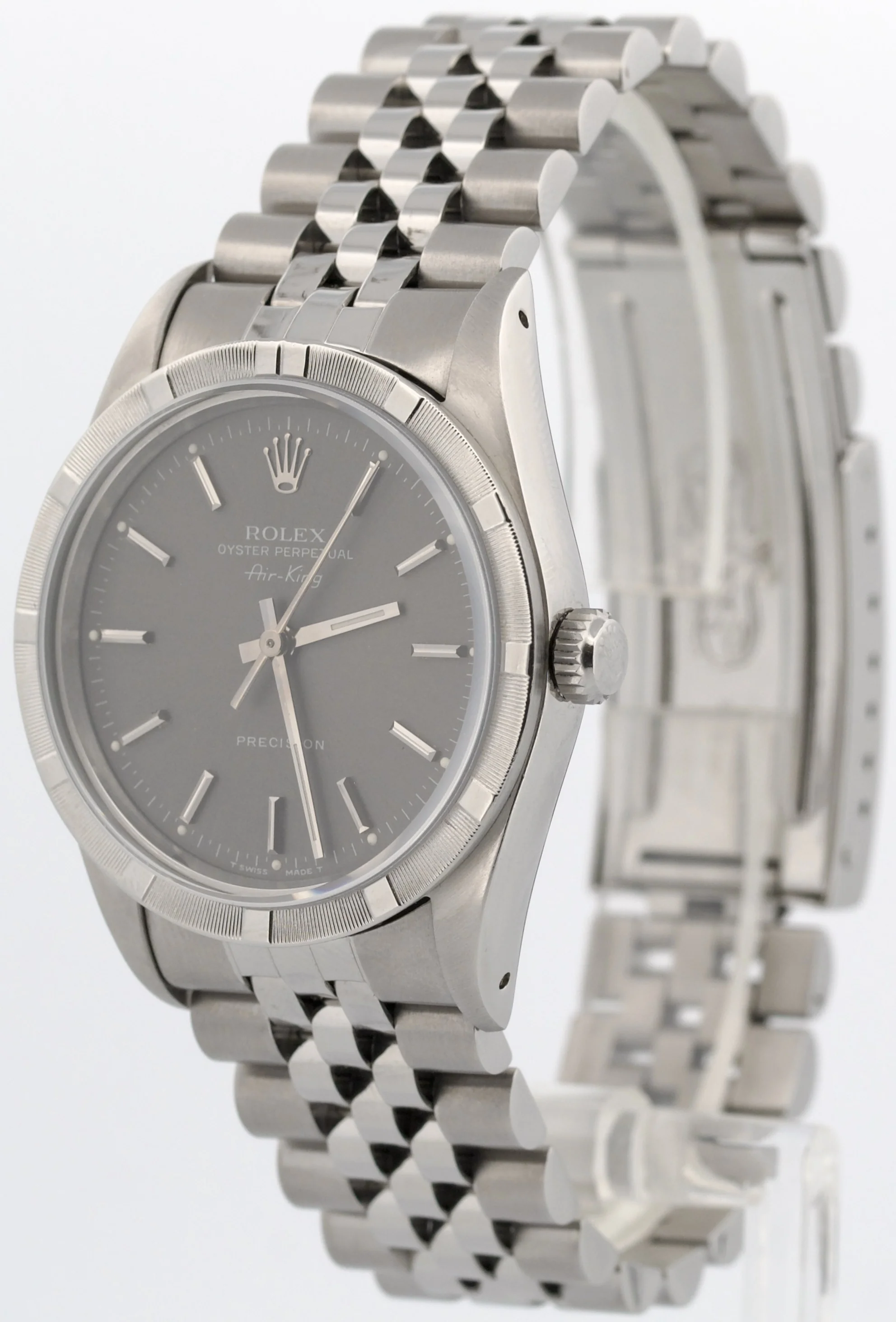Rolex Oyster Perpetual Air-King GRAY Stainless Steel JUBILEE 34mm 14010 Watch - Image 3