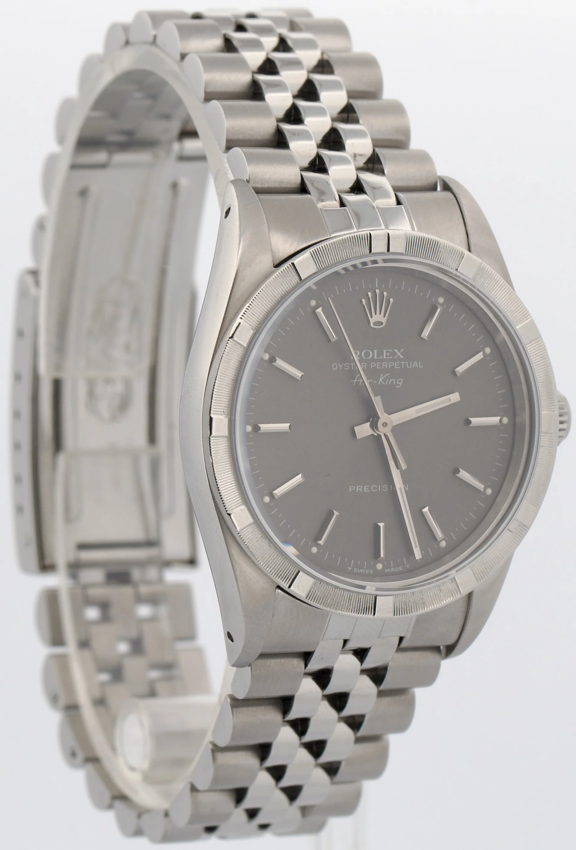 Rolex Oyster Perpetual Air-King GRAY Stainless Steel JUBILEE 34mm 14010 Watch - Image 4