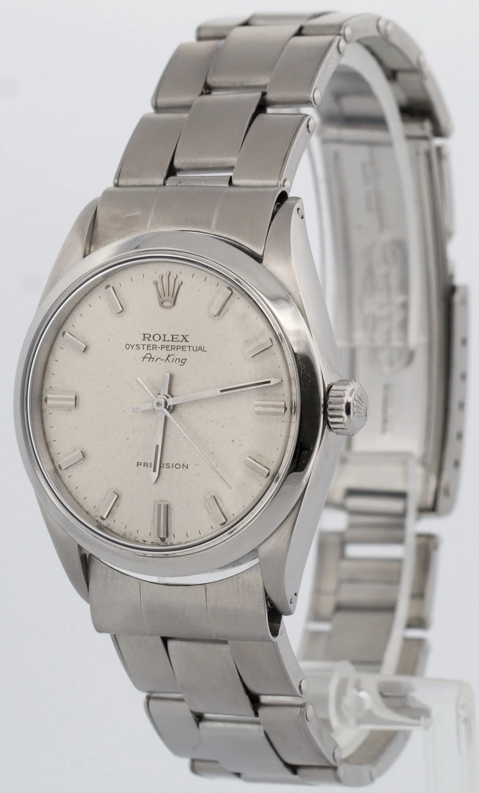 Rolex Oyster Perpetual Air-King Precision SILVER Stainless Steel 34mm 5500 Watch - Image 3
