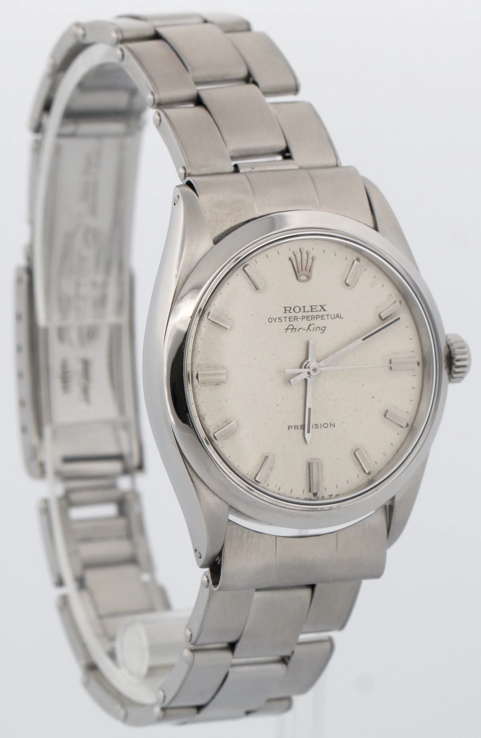 Rolex Oyster Perpetual Air-King Precision SILVER Stainless Steel 34mm 5500 Watch - Image 4