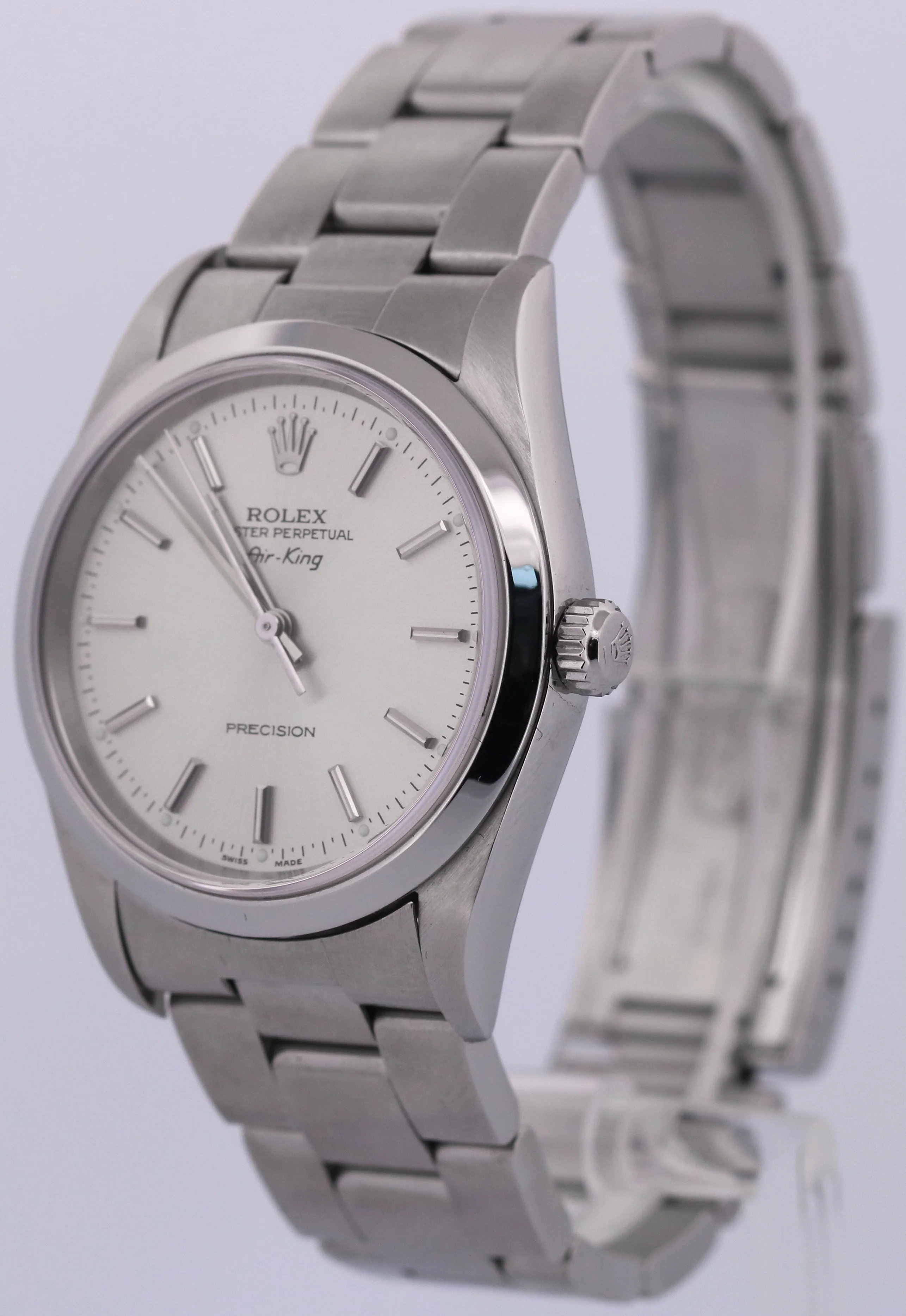 Rolex Oyster Perpetual Air-King SILVER Stainless Steel OYSTER 34mm 14000M Watch - Image 3