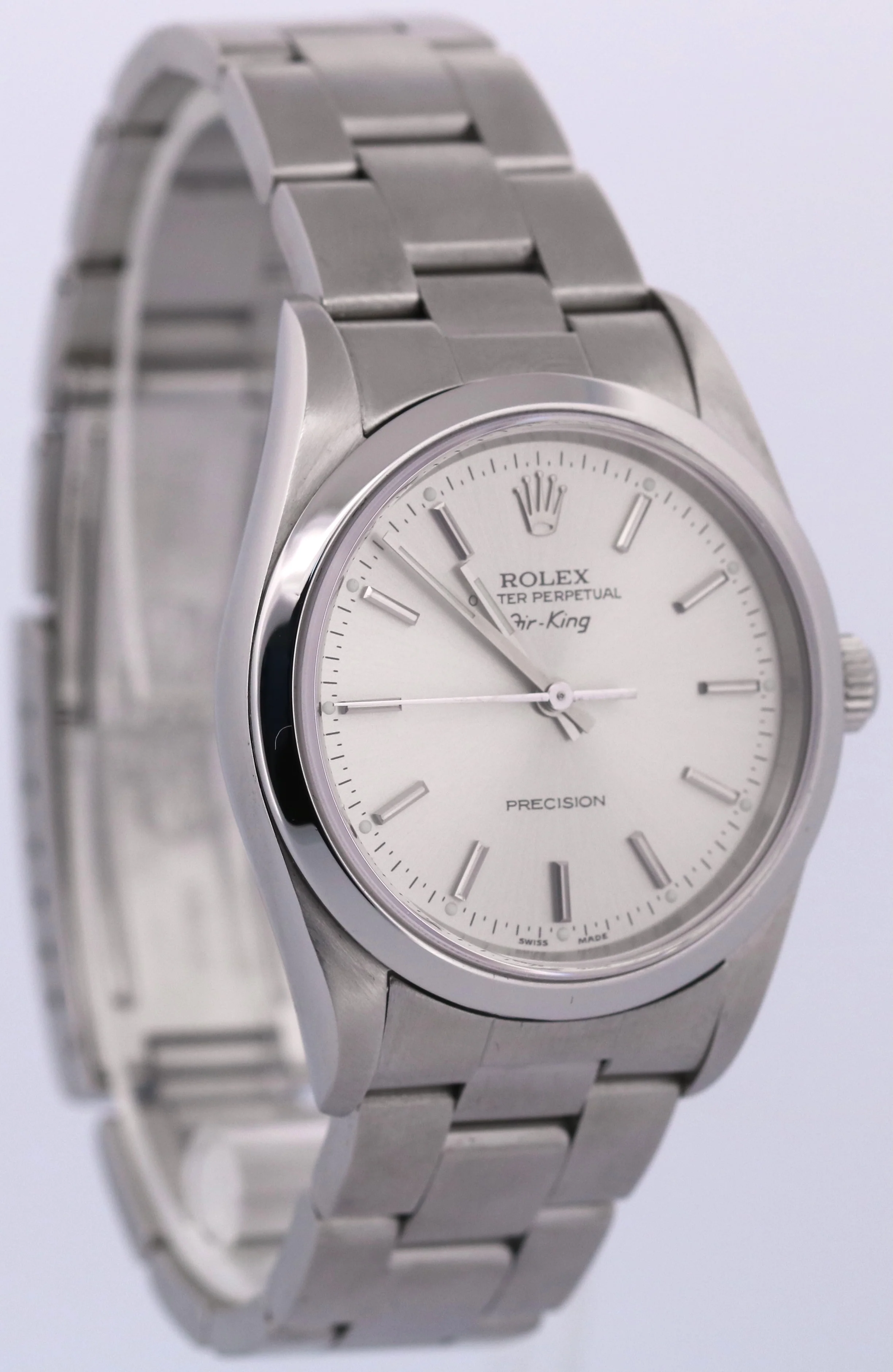Rolex Oyster Perpetual Air-King SILVER Stainless Steel OYSTER 34mm 14000M Watch - Image 4