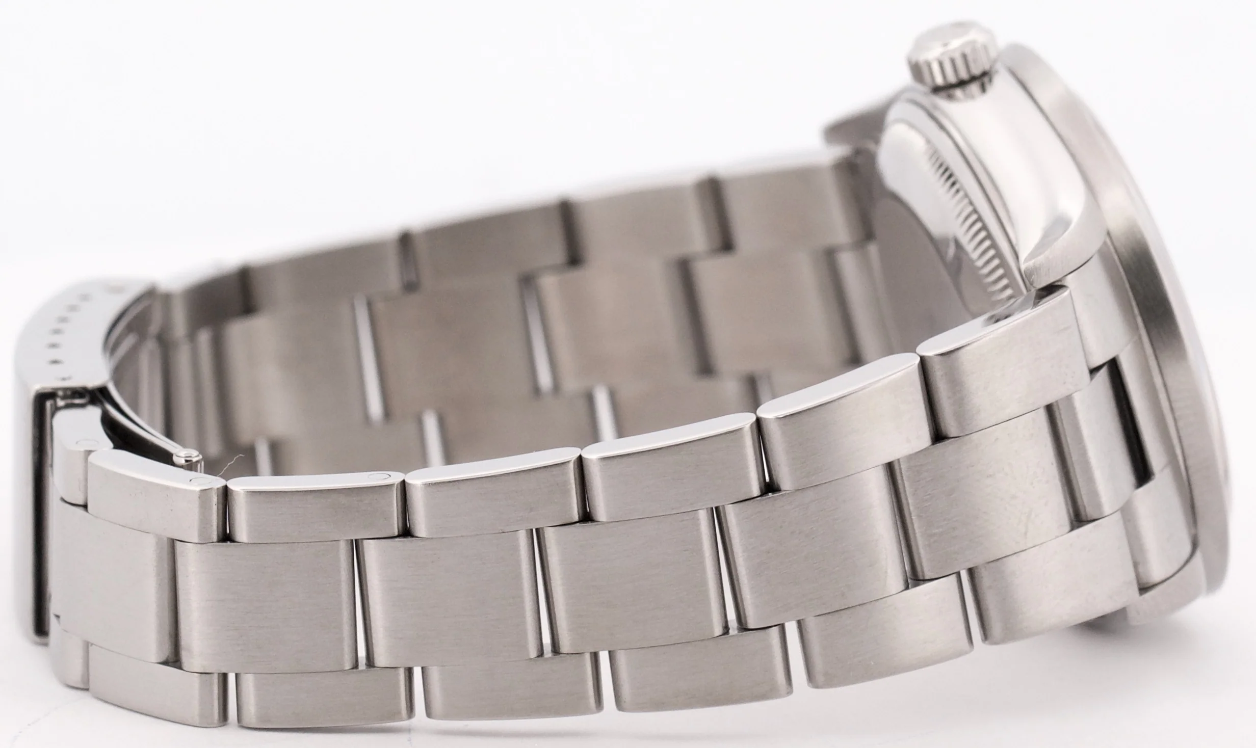 Rolex Oyster Perpetual Date 34mm SILVER Stainless Steel Oyster NO-HOLES 15210 - Image 8
