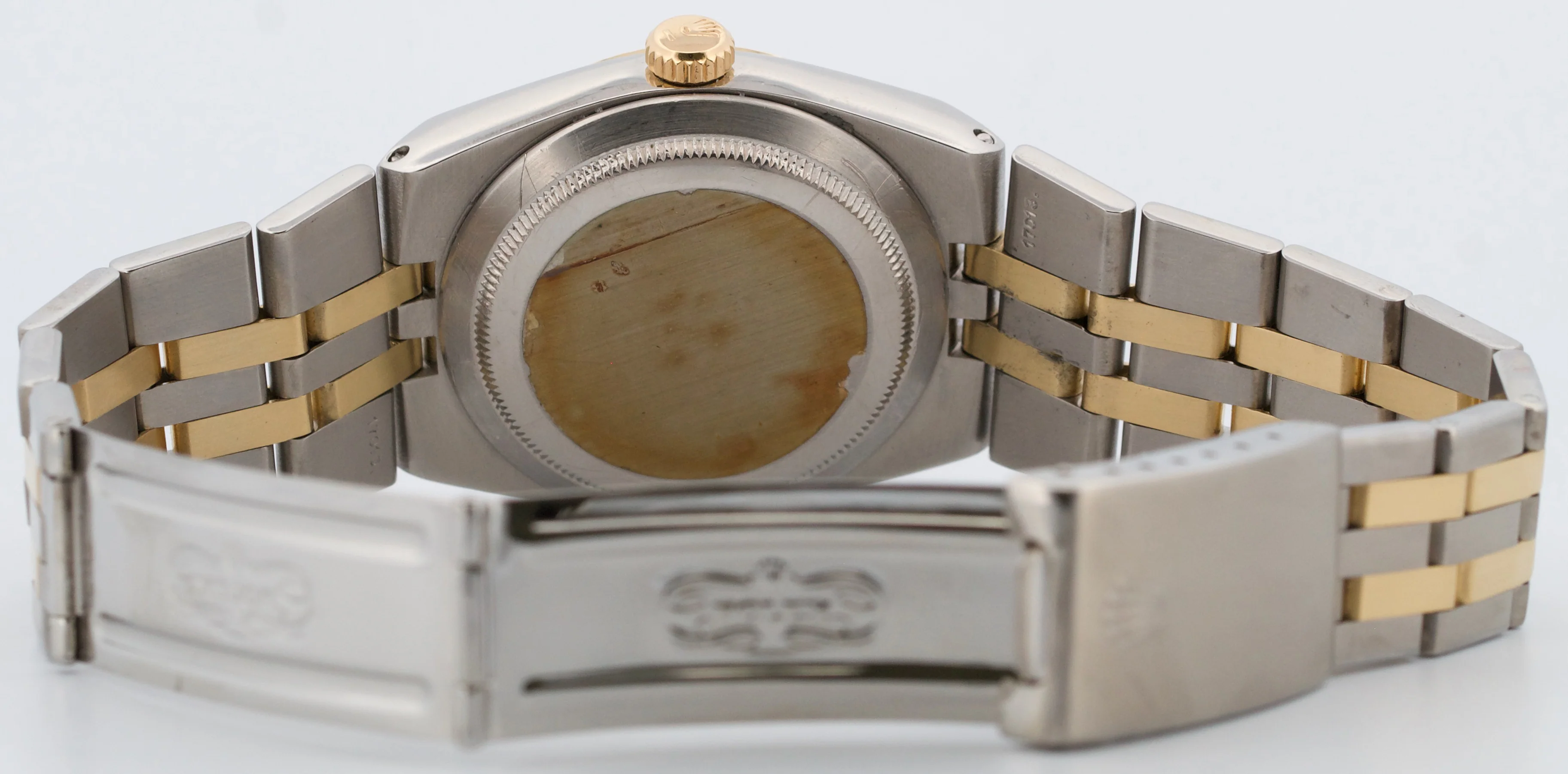 Rolex Oysterquartz DateJust 36mm BLUE Two-Tone 18K Yellow Gold Steel Watch 17013 - Image 9