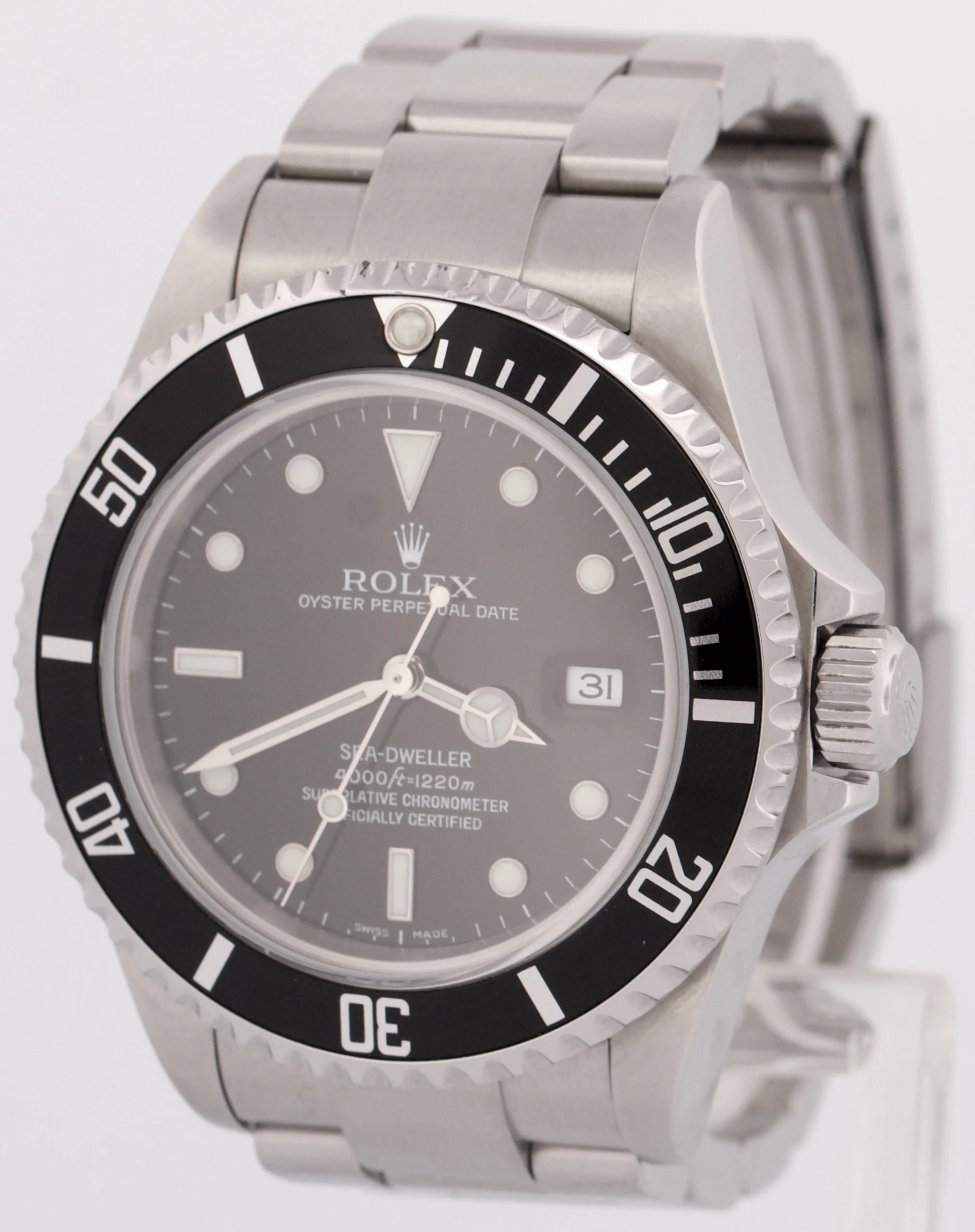 Rolex Sea-Dweller 40mm Black Oyster NO-HOLES Stainless Steel Date Watch 16600 - Image 3
