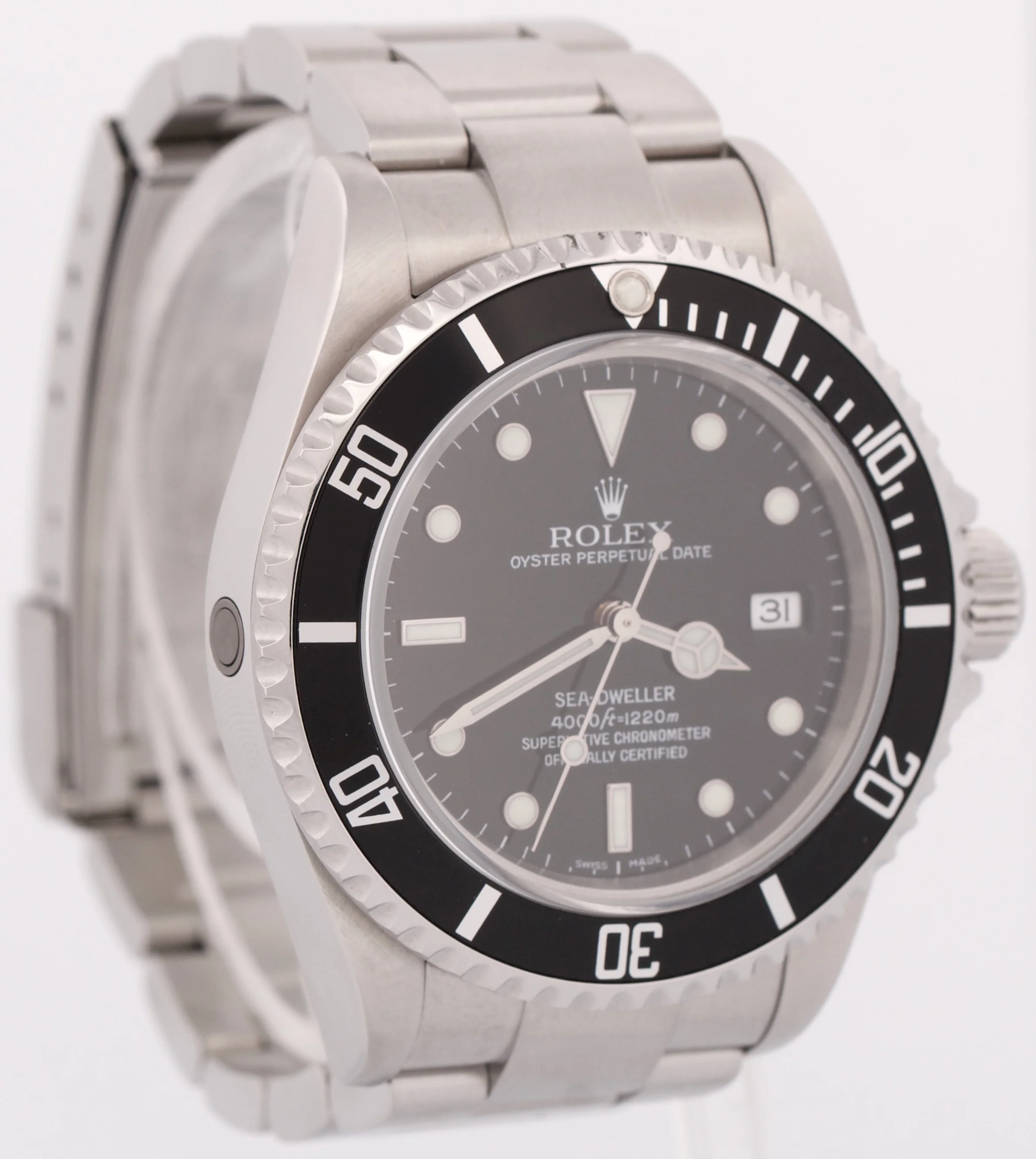 Rolex Sea-Dweller 40mm Black Oyster NO-HOLES Stainless Steel Date Watch 16600 - Image 4