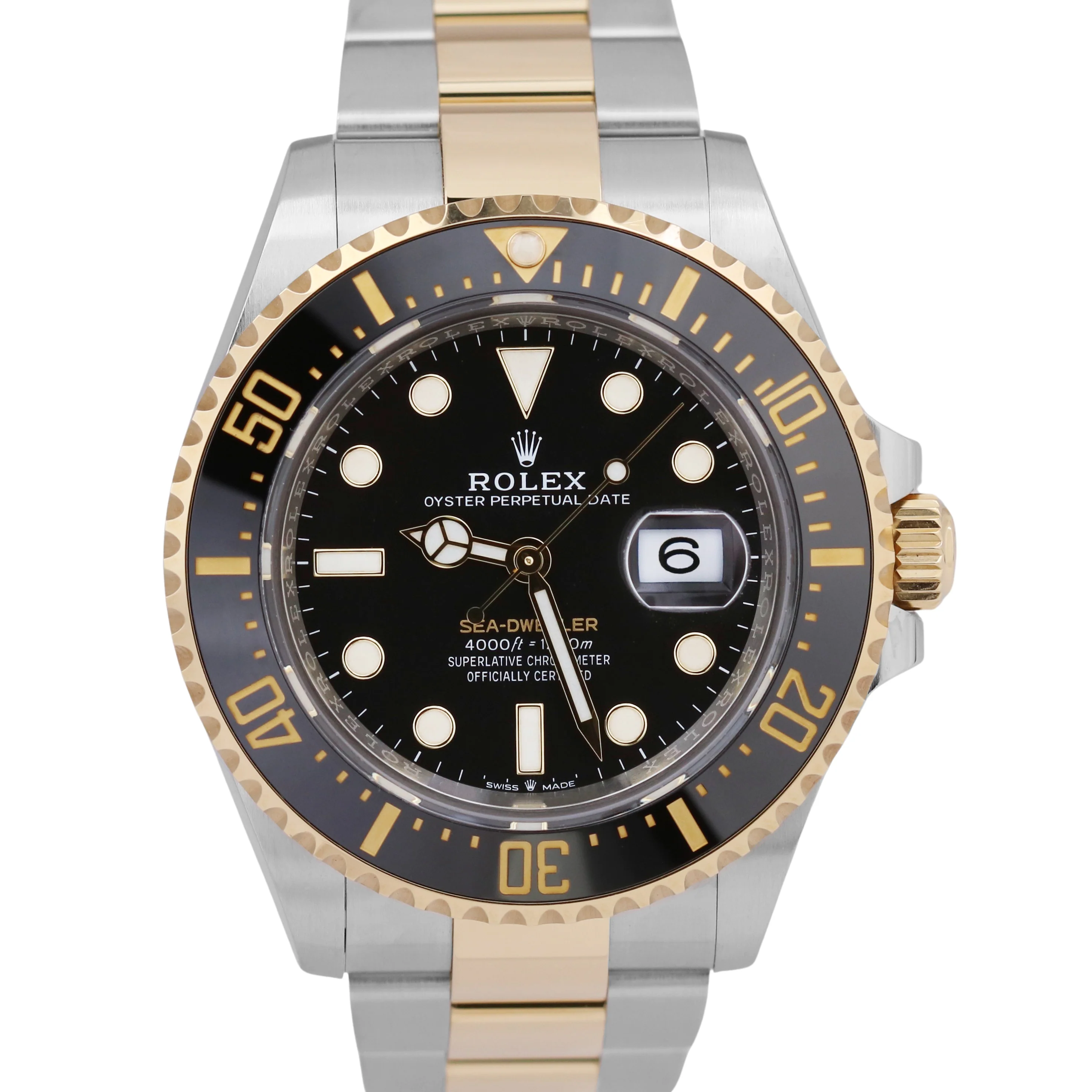 Rolex Sea-Dweller 43mm BLACK Two-Tone 18K Yellow Gold Stainless Steel 126603