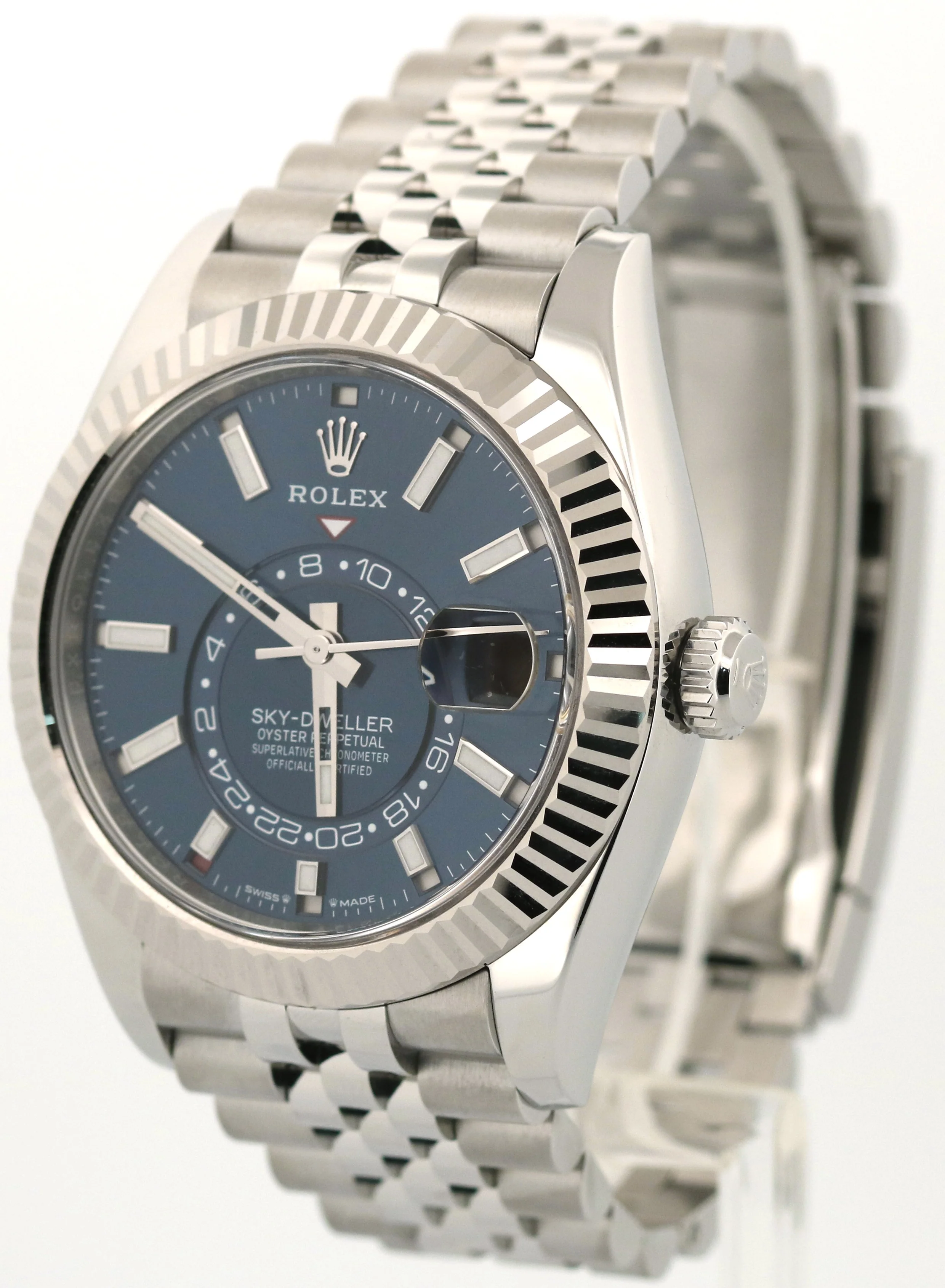 Rolex Sky-Dweller BLUE Stainless Steel 18K White Gold 42mm JUBILEE 336934 BOX - Image 3
