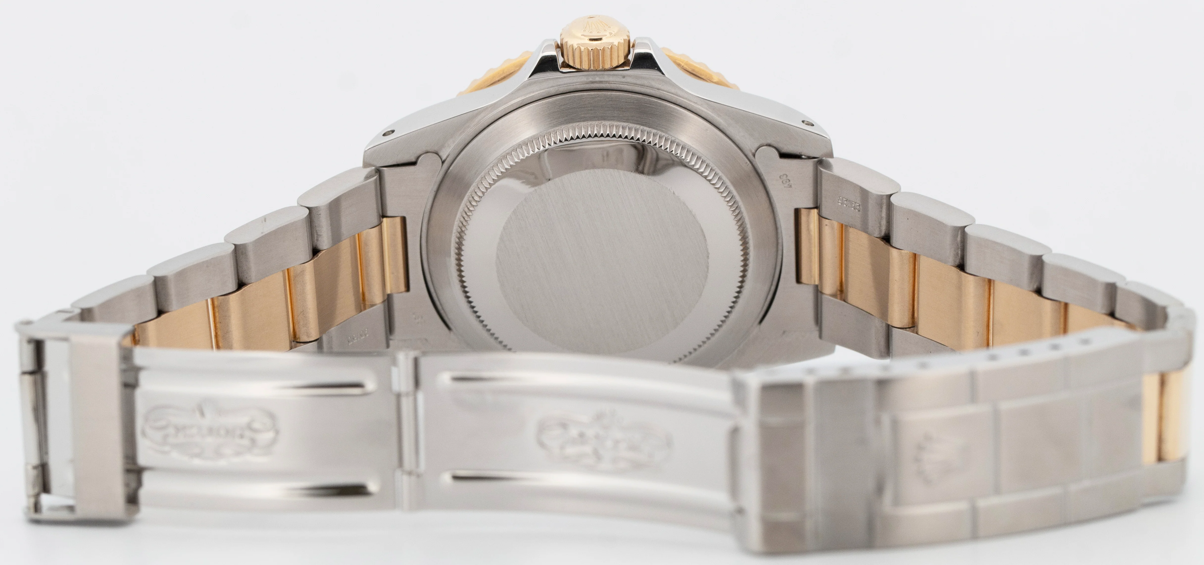 Rolex Submariner Date 18K Yellow Gold Black Stainless Steel 40mm 16803 Watch - Image 8