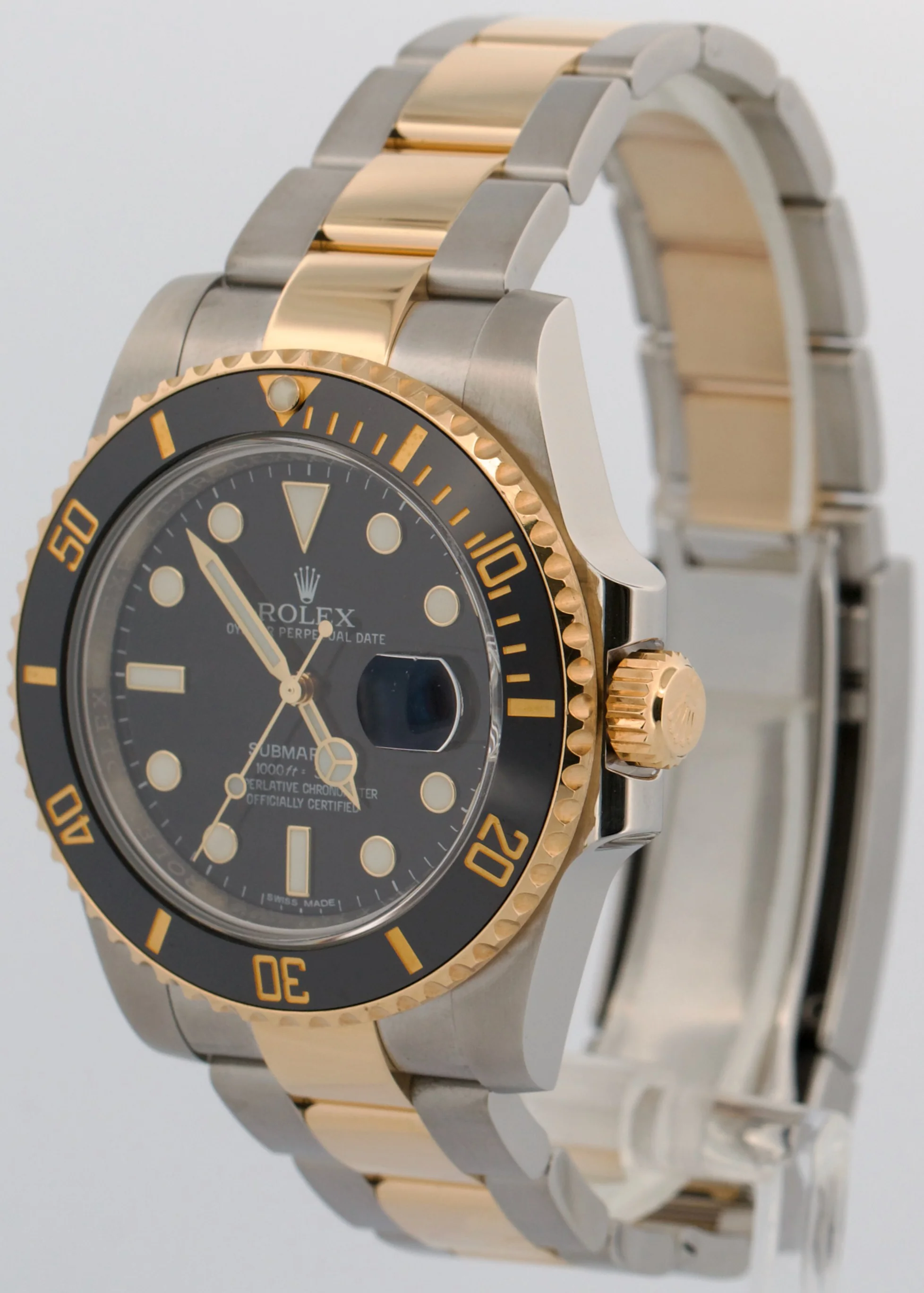 Rolex Submariner Date 18K Yellow Gold Steel BLACK Ceramic 40mm 116613 LN Watch - Image 3