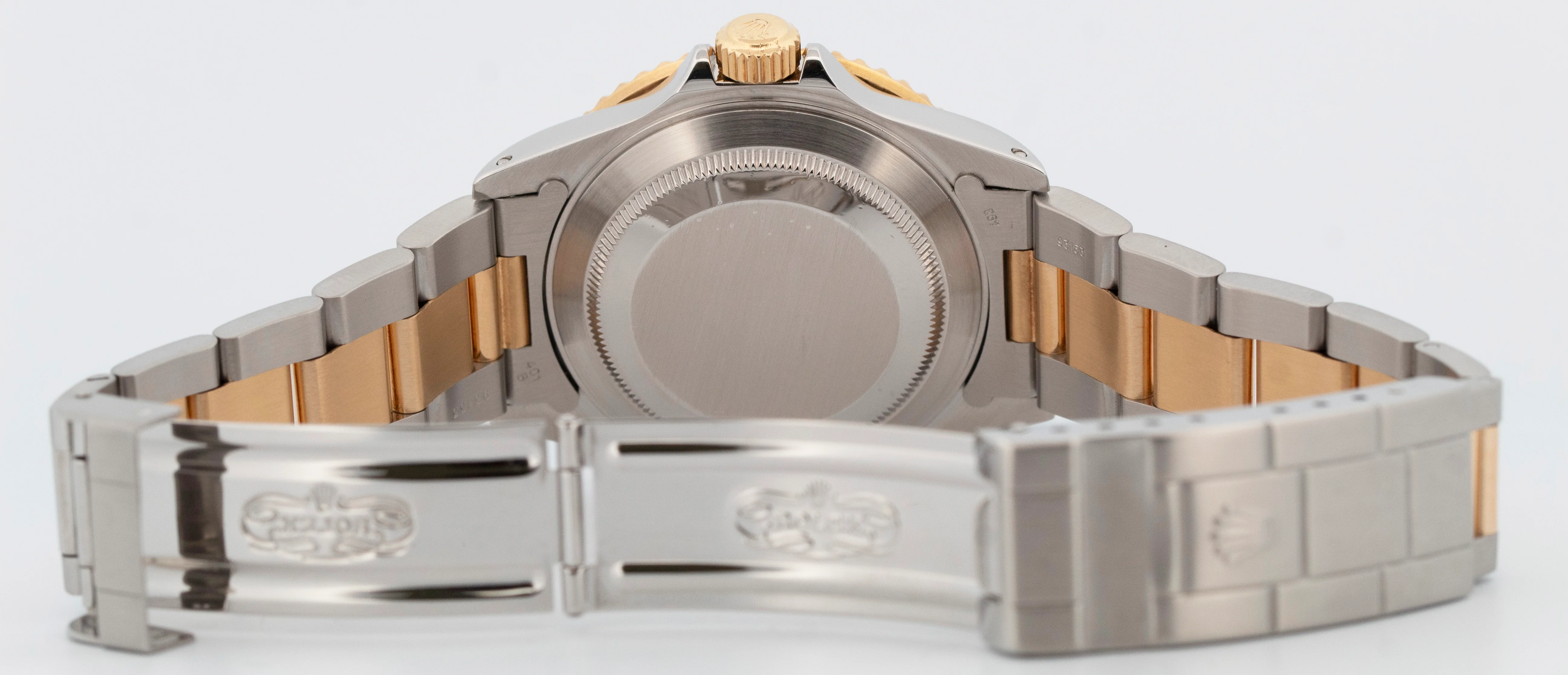 Rolex Submariner Date 40mm BLACK Two-Tone 18K Yellow Gold Steel 16613 LN Watch - Image 8
