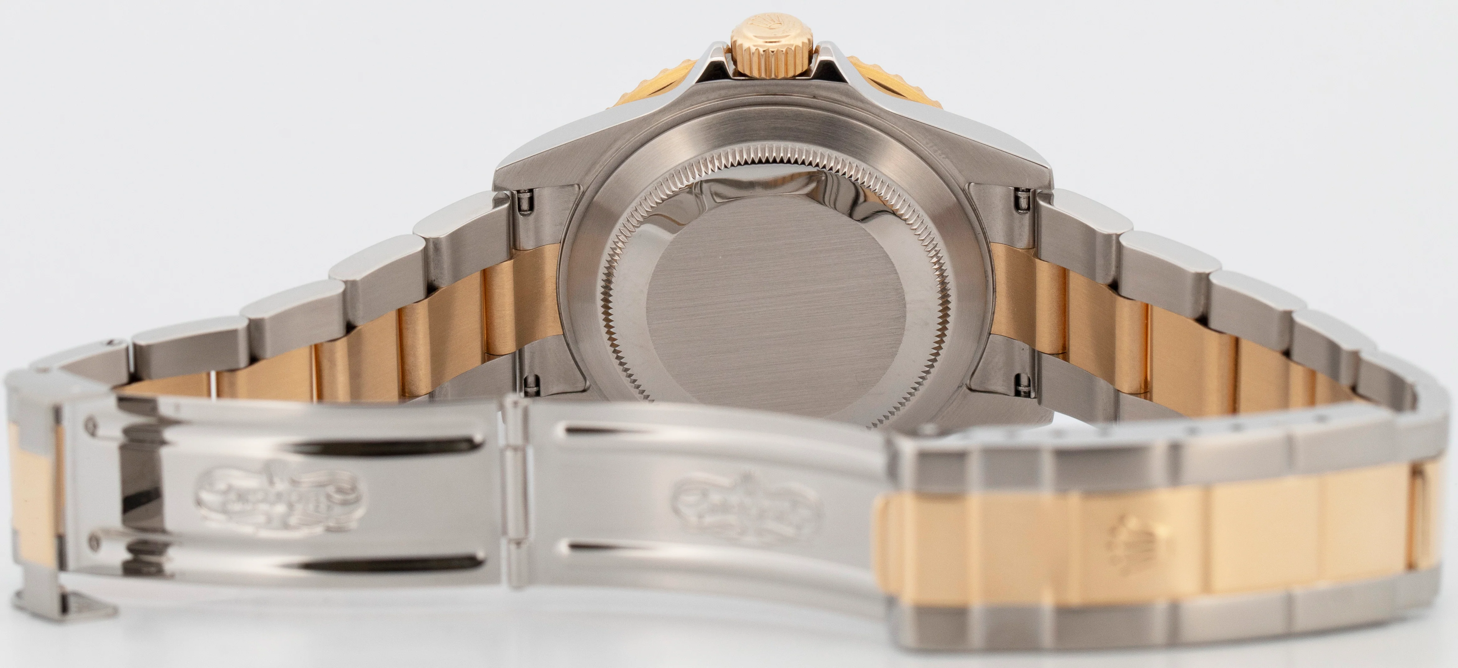 Rolex Submariner Date 40mm BLUE 18K Gold REHAUT No-Holes Steel 16613 Watch - Image 9