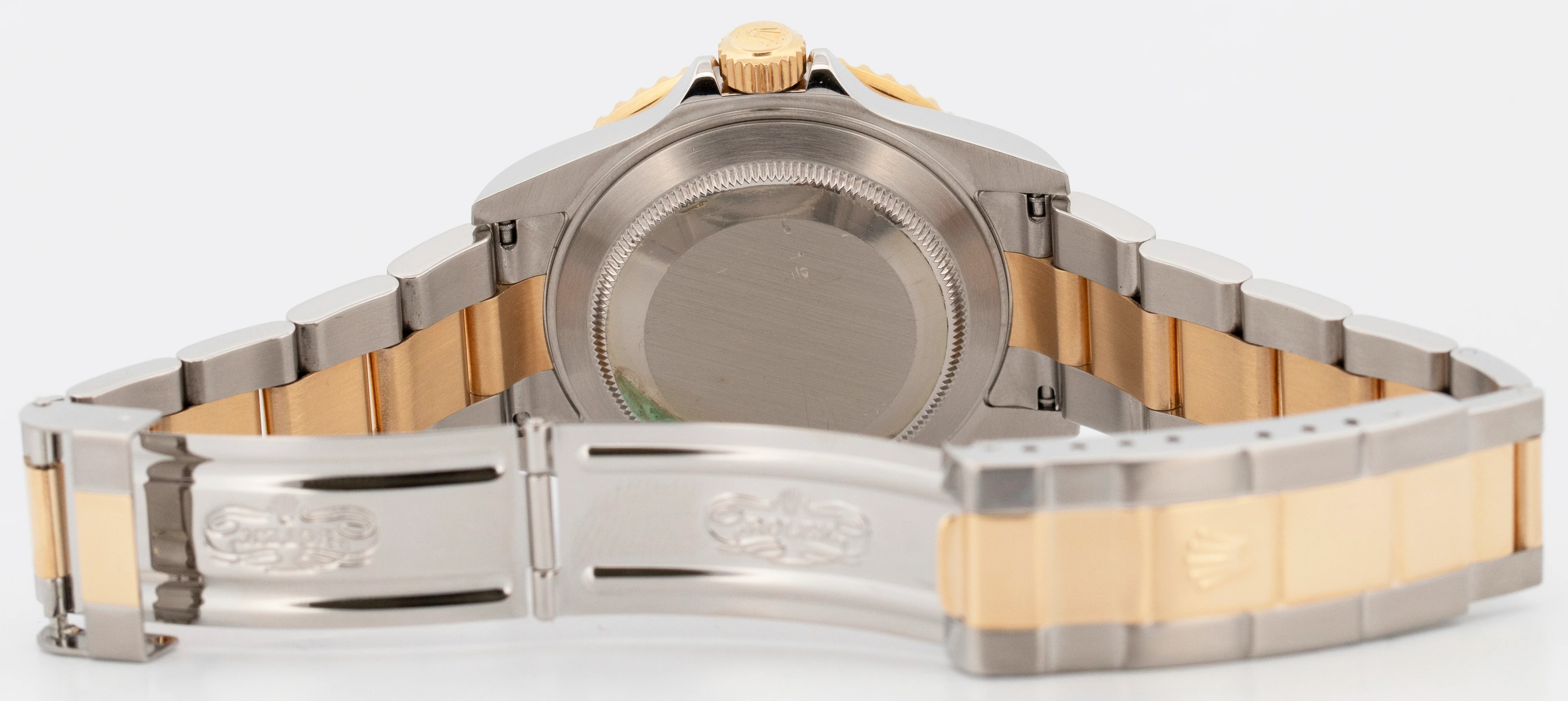 Rolex Submariner Date 40mm BLUE 18K Gold No-Holes GOLD BUCKLE Steel 16613 Watch - Image 8
