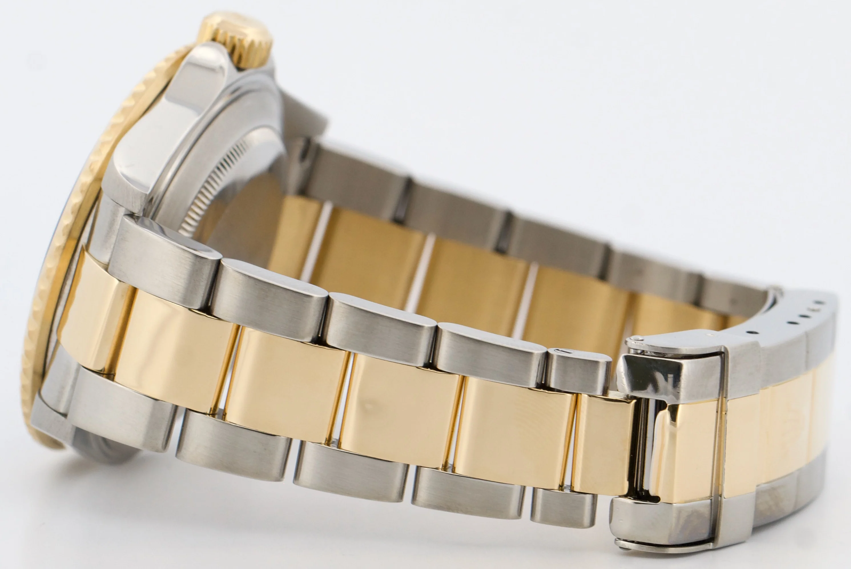 Rolex Submariner Date 40mm BLUE 18K Gold No-Holes Steel GOLD BUCKLE 16613 Watch - Image 7