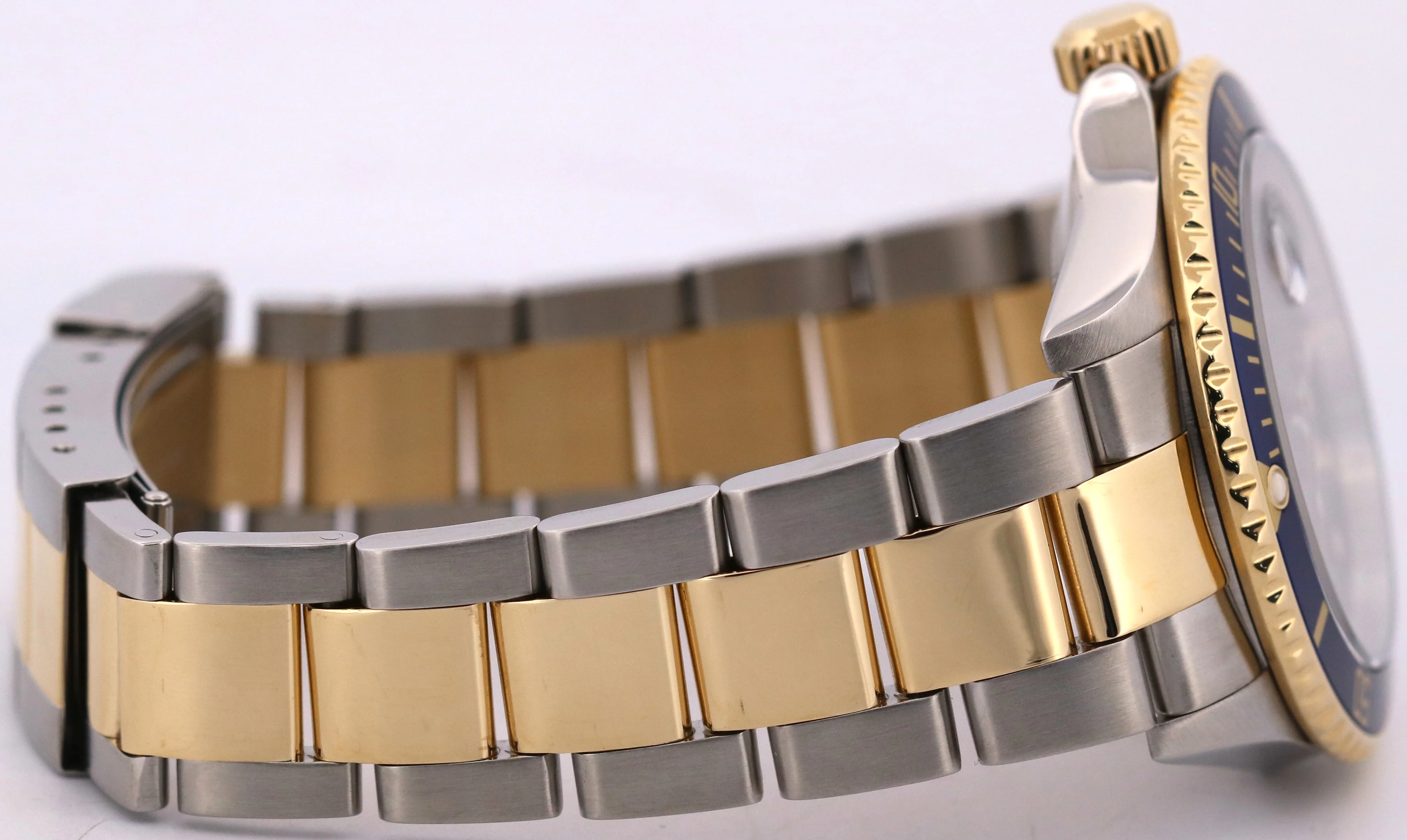 Rolex Submariner Date 40mm BLUE No-Holes REHAUT Steel 18K Yellow Gold 16613 - Image 8
