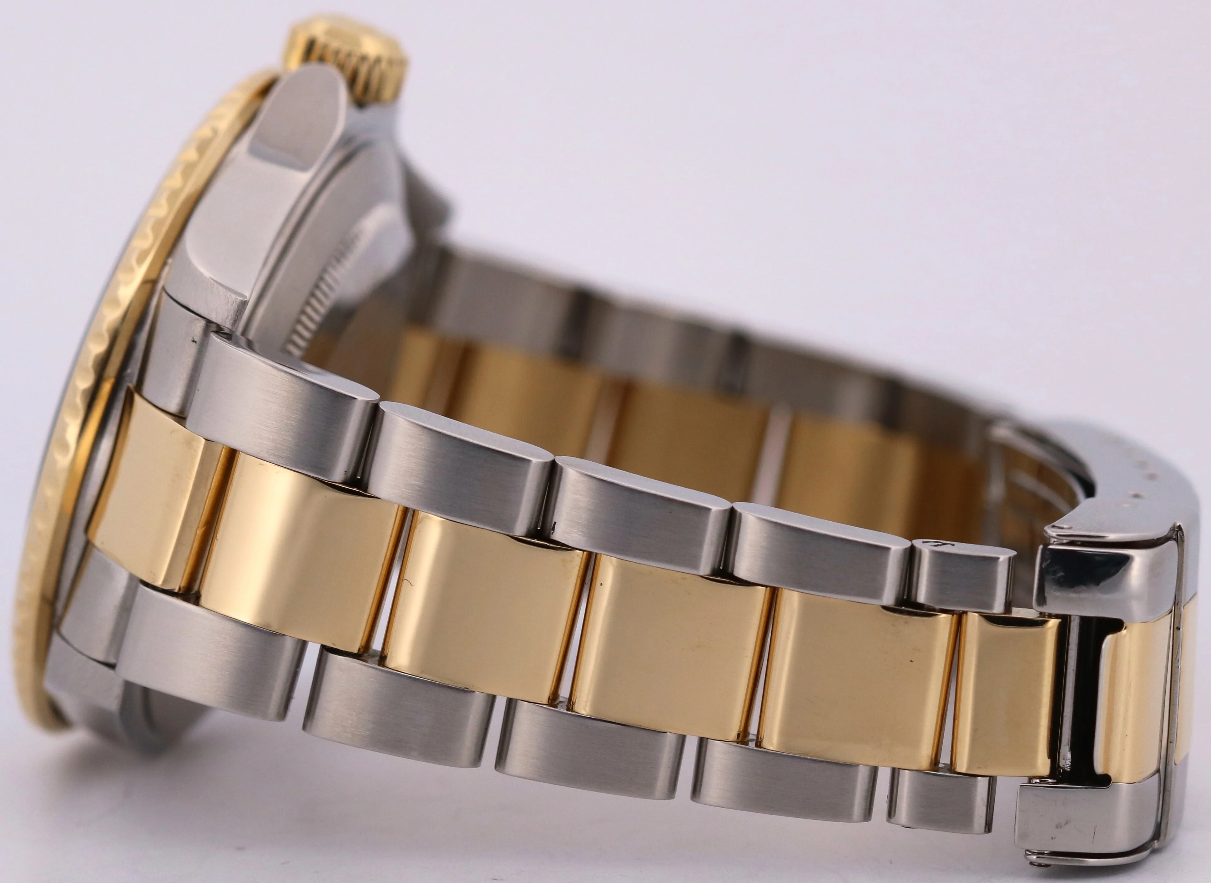 Rolex Submariner Date 40mm Blue NO-HOLES Stainless Steel 18K GOLD BUCKLE 16613 - Image 7