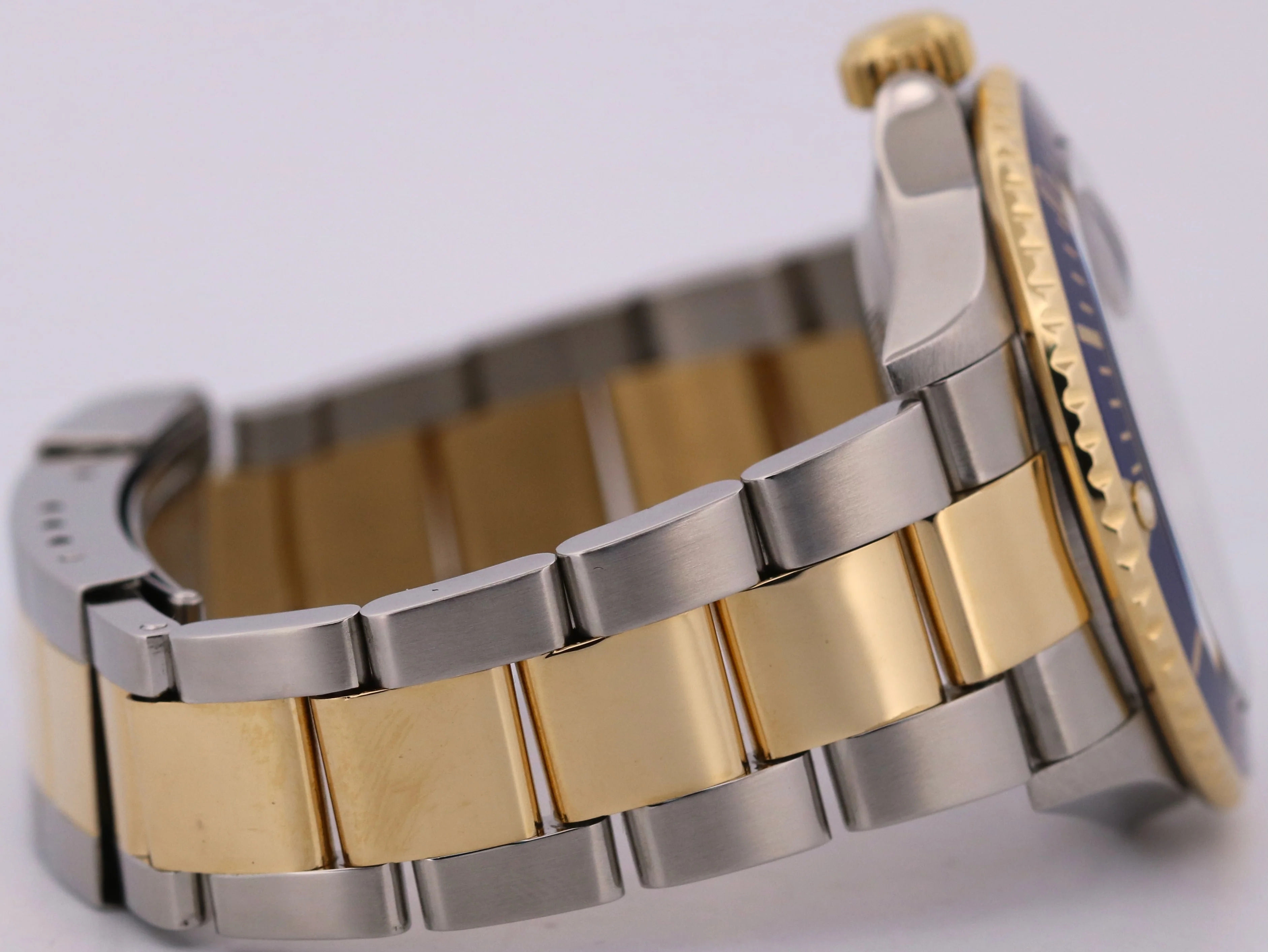 Rolex Submariner Date 40mm Blue NO-HOLES Stainless Steel 18K GOLD BUCKLE 16613 - Image 8