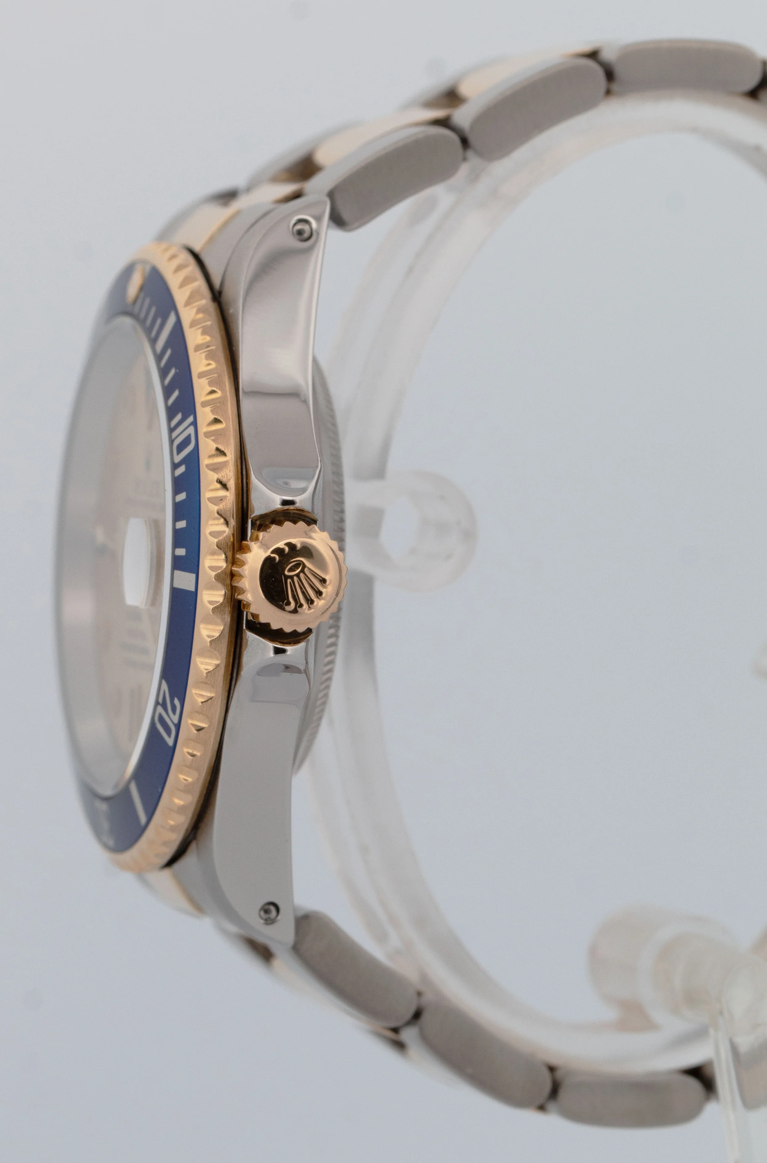 Rolex Submariner Date 40mm Champagne Serti Two-Tone 18K Gold Steel 16613 Watch - Image 3