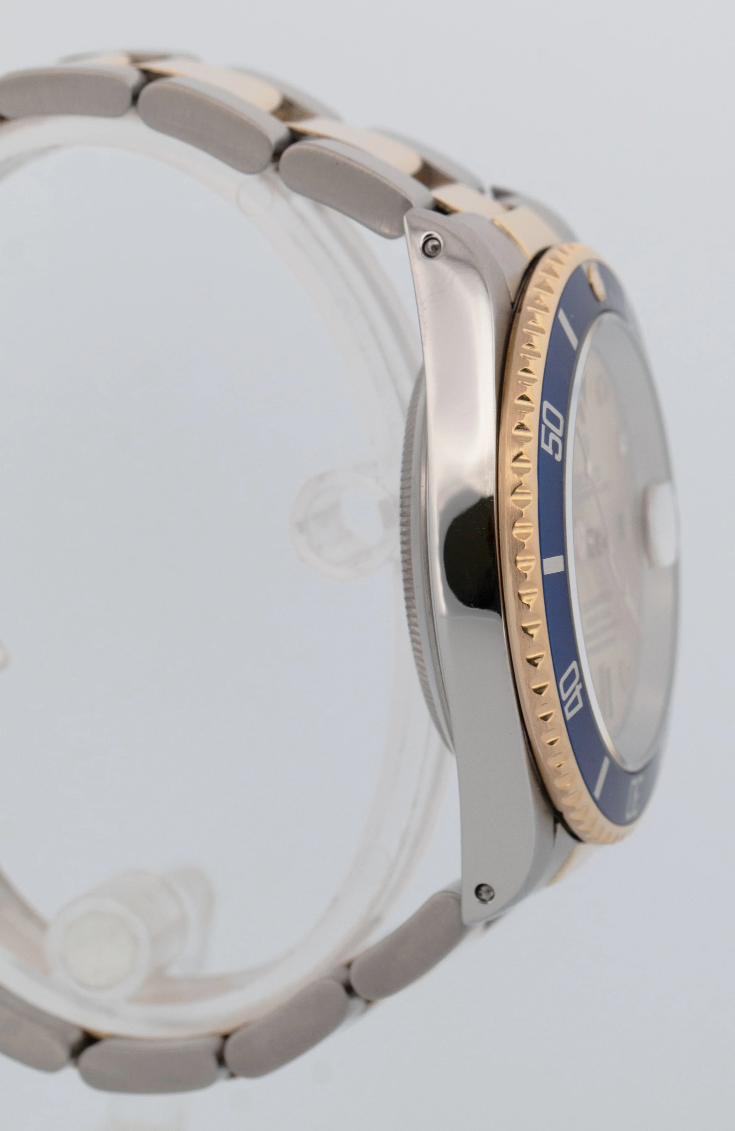 Rolex Submariner Date 40mm Champagne Serti Two-Tone 18K Gold Steel 16613 Watch - Image 4