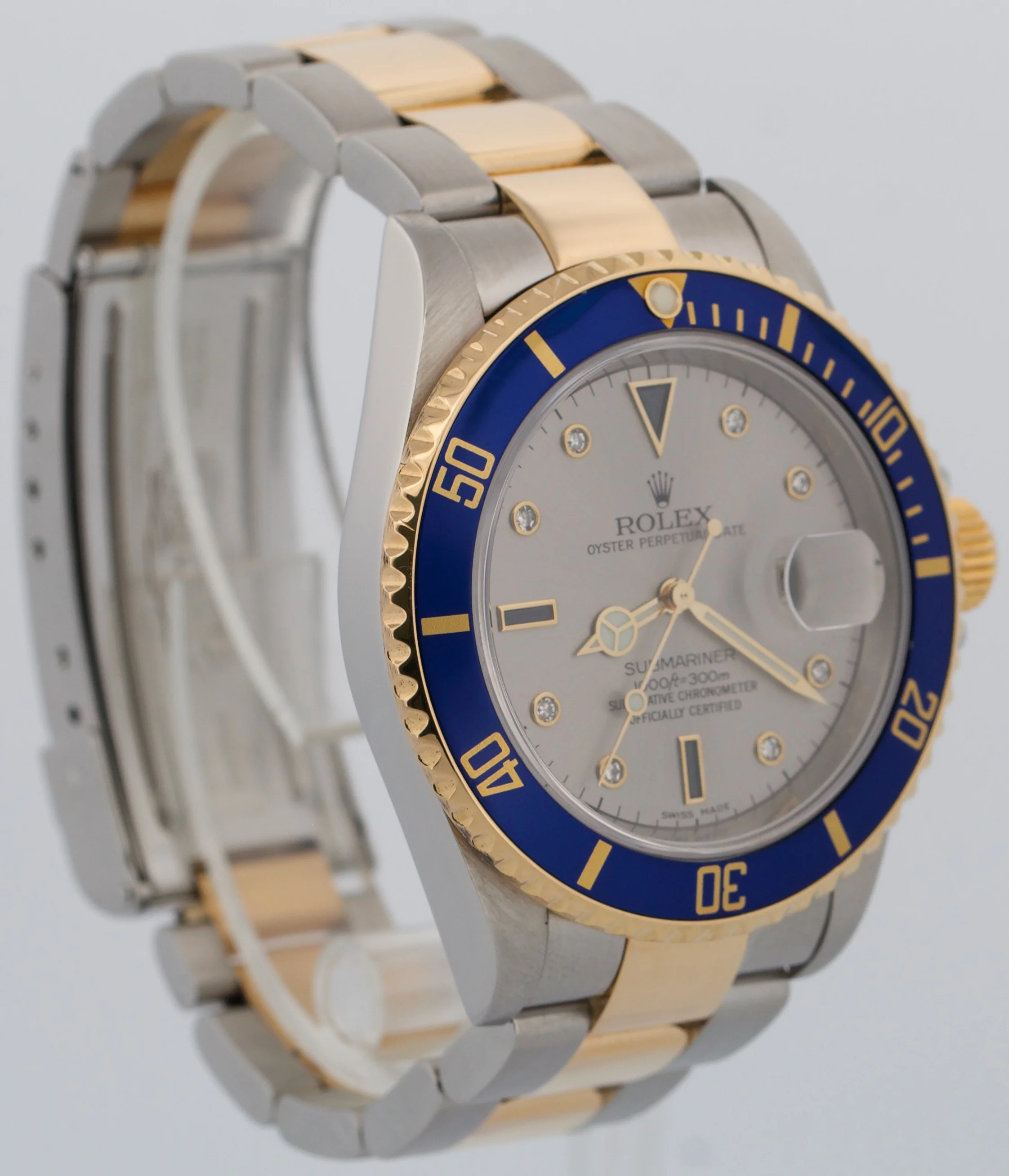 Rolex Submariner Date 40mm SERTI SLATE DIAMOND Two-Tone 18K Gold Steel 16613 - Image 4
