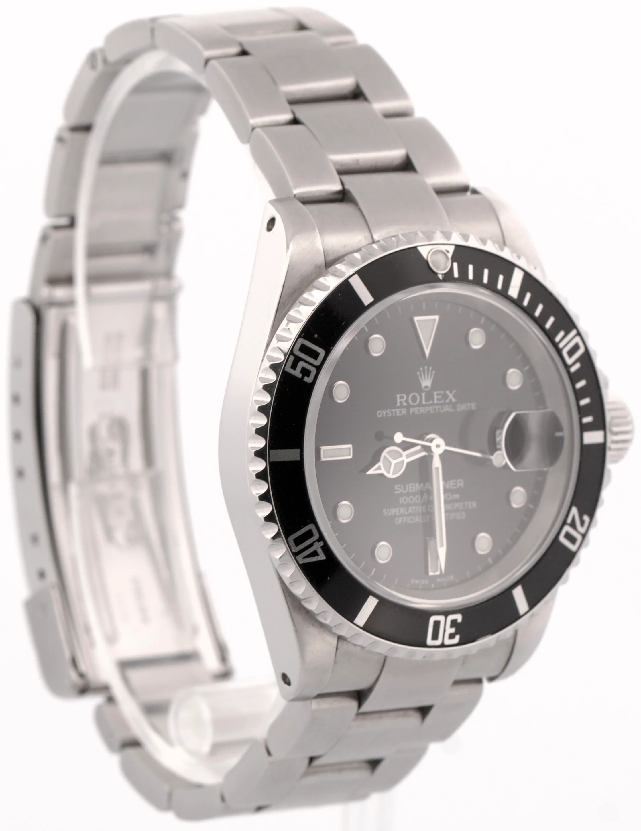 Rolex Submariner Date BLACK Stainless Steel 40mm Oyster Automatic Watch 16610 - Image 3