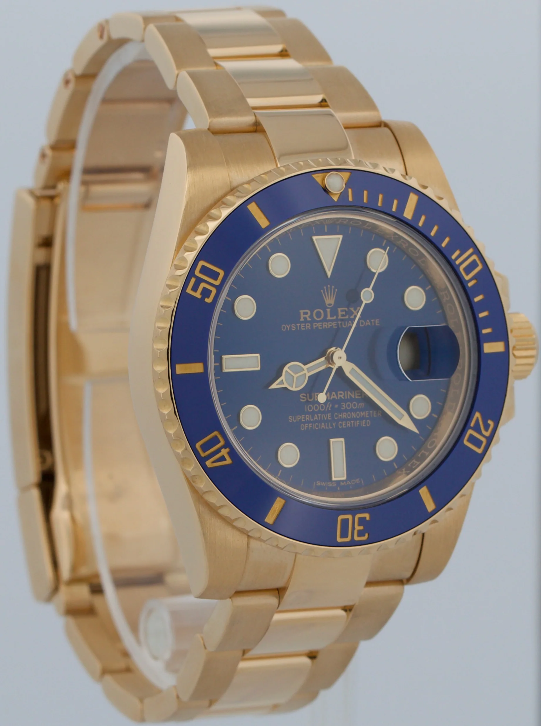 Rolex Submariner Date BLUE 18k Yellow Gold 40mm Ceramic 116618 LB Watch BOX - Image 4