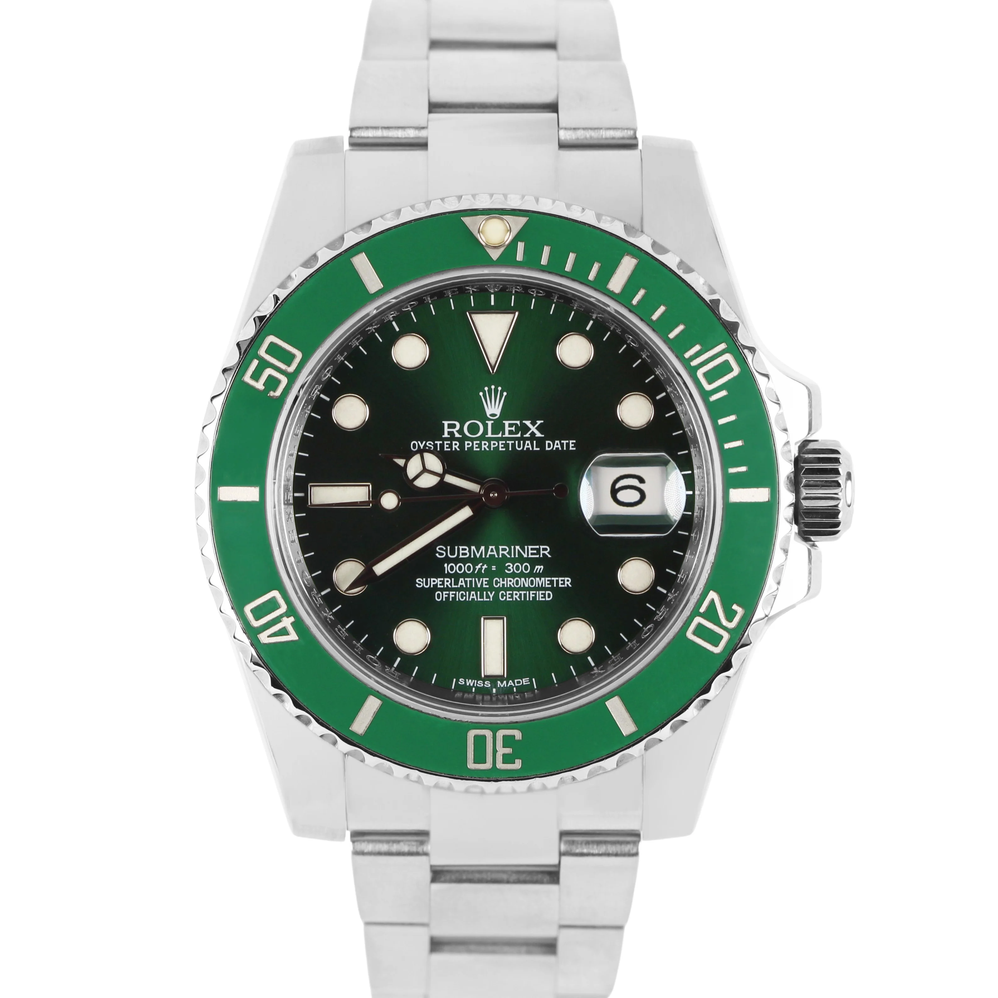 Rolex Submariner Date HULK Green Ceramic Steel 40mm 116610 LV Watch