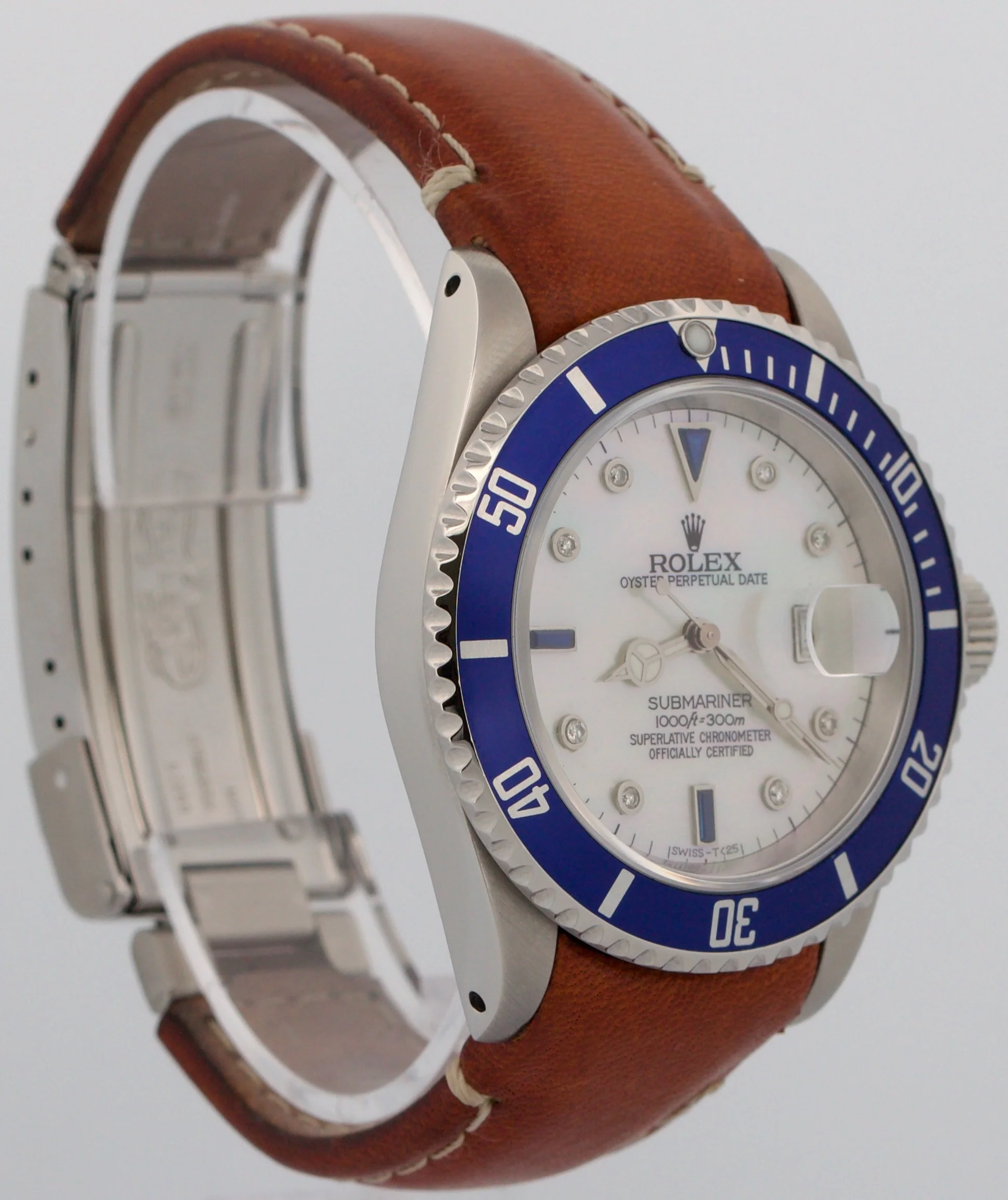 Rolex Submariner Date MOP DIAMOND Sapphire Blue Stainless Steel 40mm 16610 BOX - Image 4