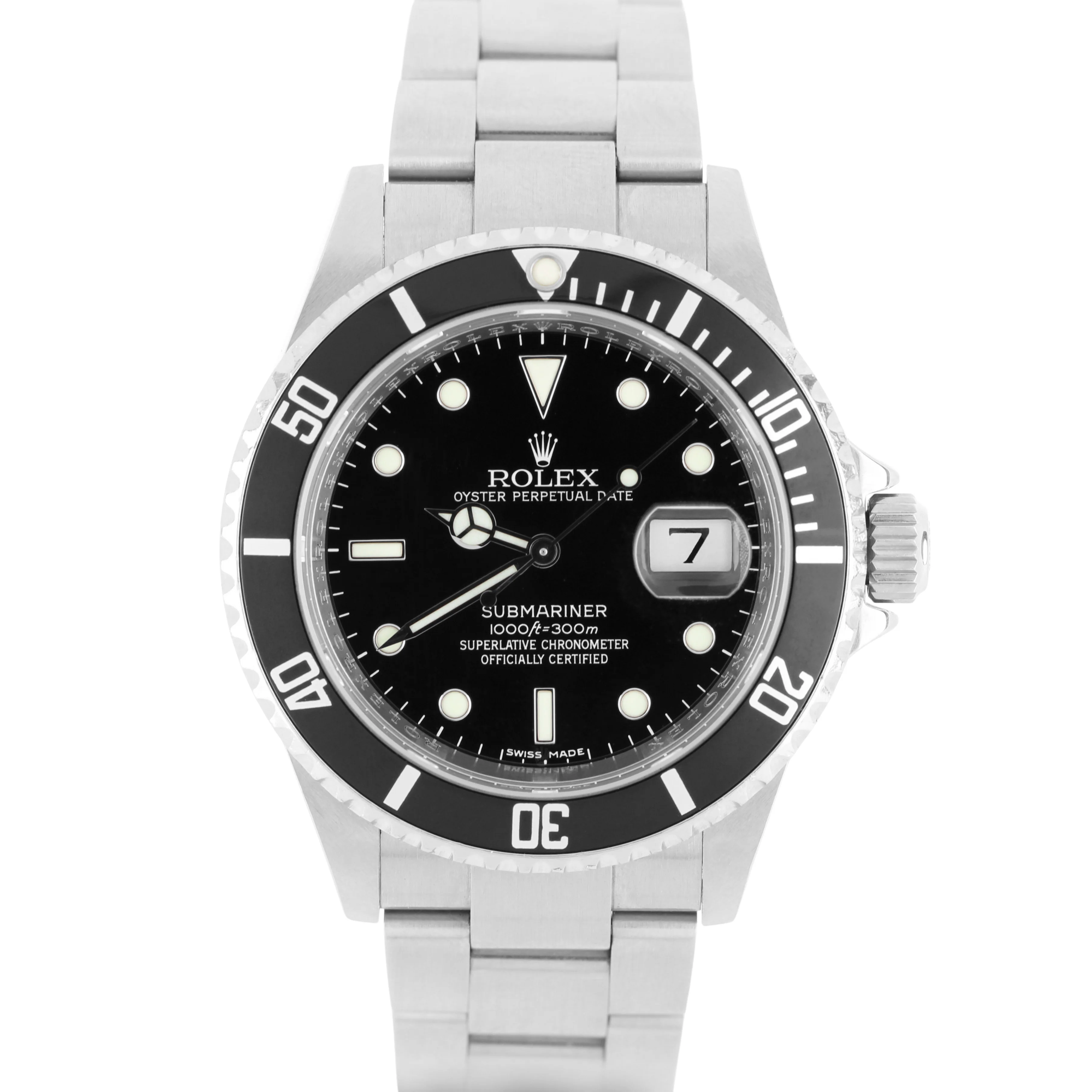 RSC Rolex Submariner Date No-Holes Rehaut Black 40mm 16610 Watch POUCH