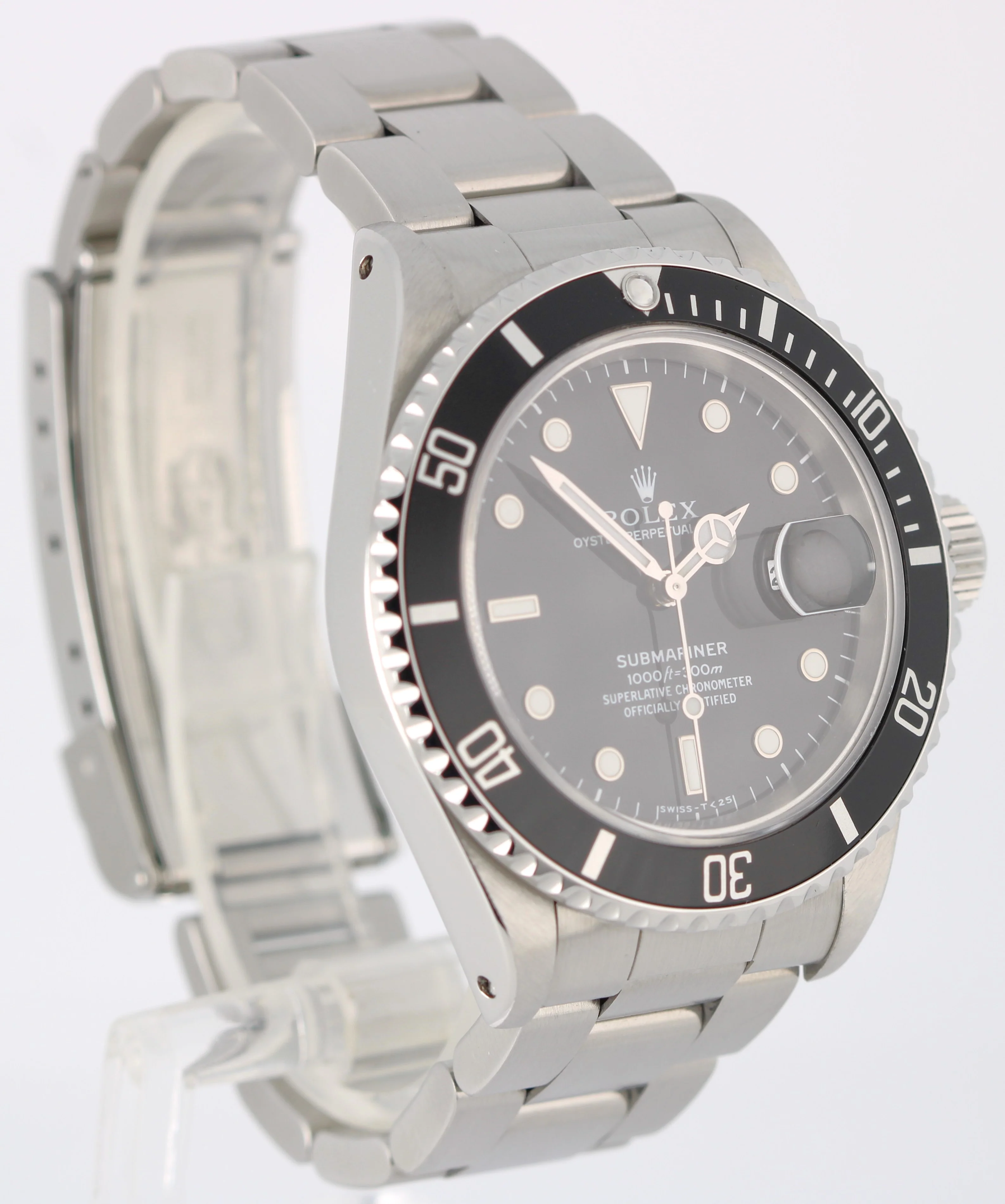 Rolex Submariner Date Stainless Steel Black 40mm 16610 Oyster Watch - Image 4