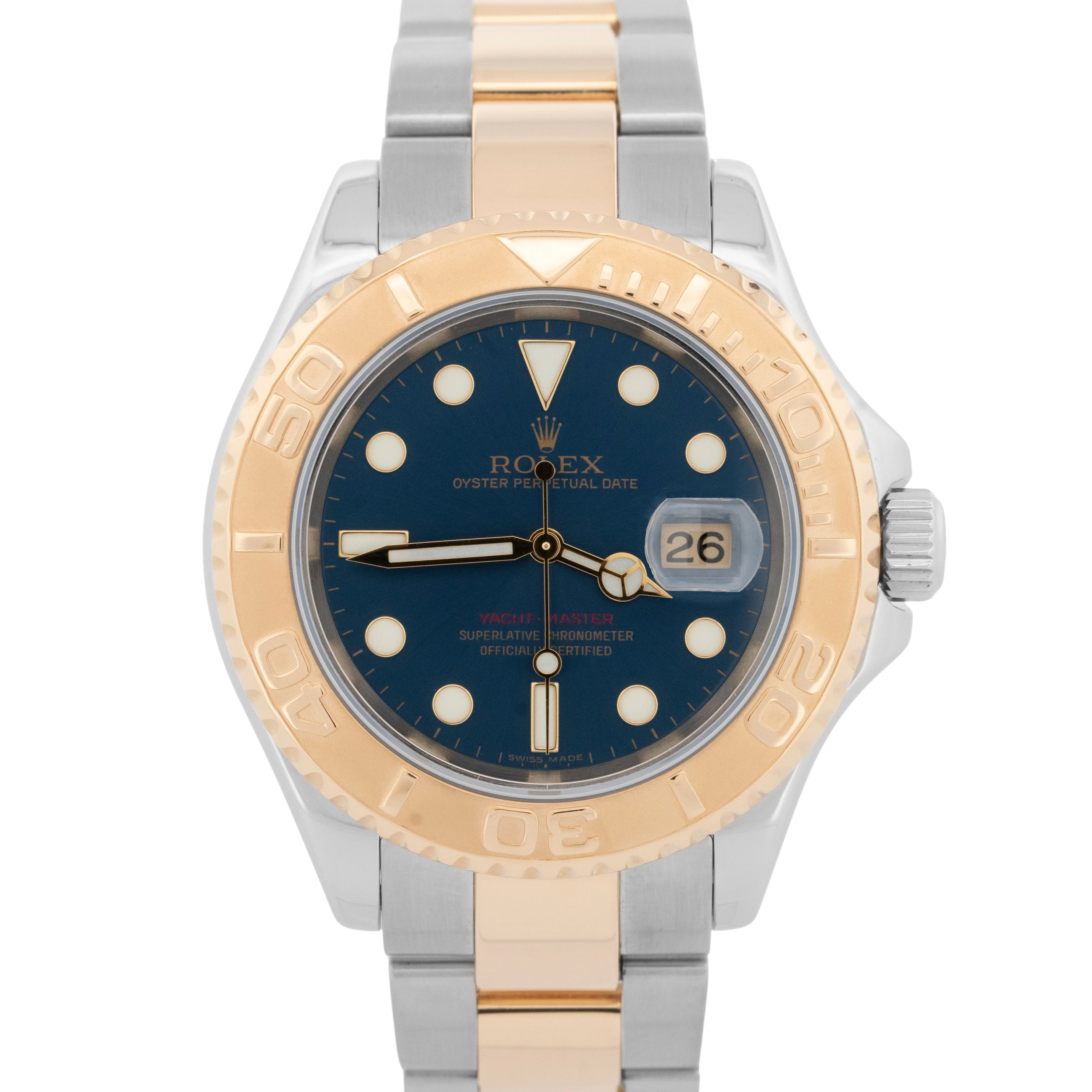 Rolex Yacht-Master 40mm BLUE 18K Two-Tone 18K Yellow Gold Steel 16623 Watch