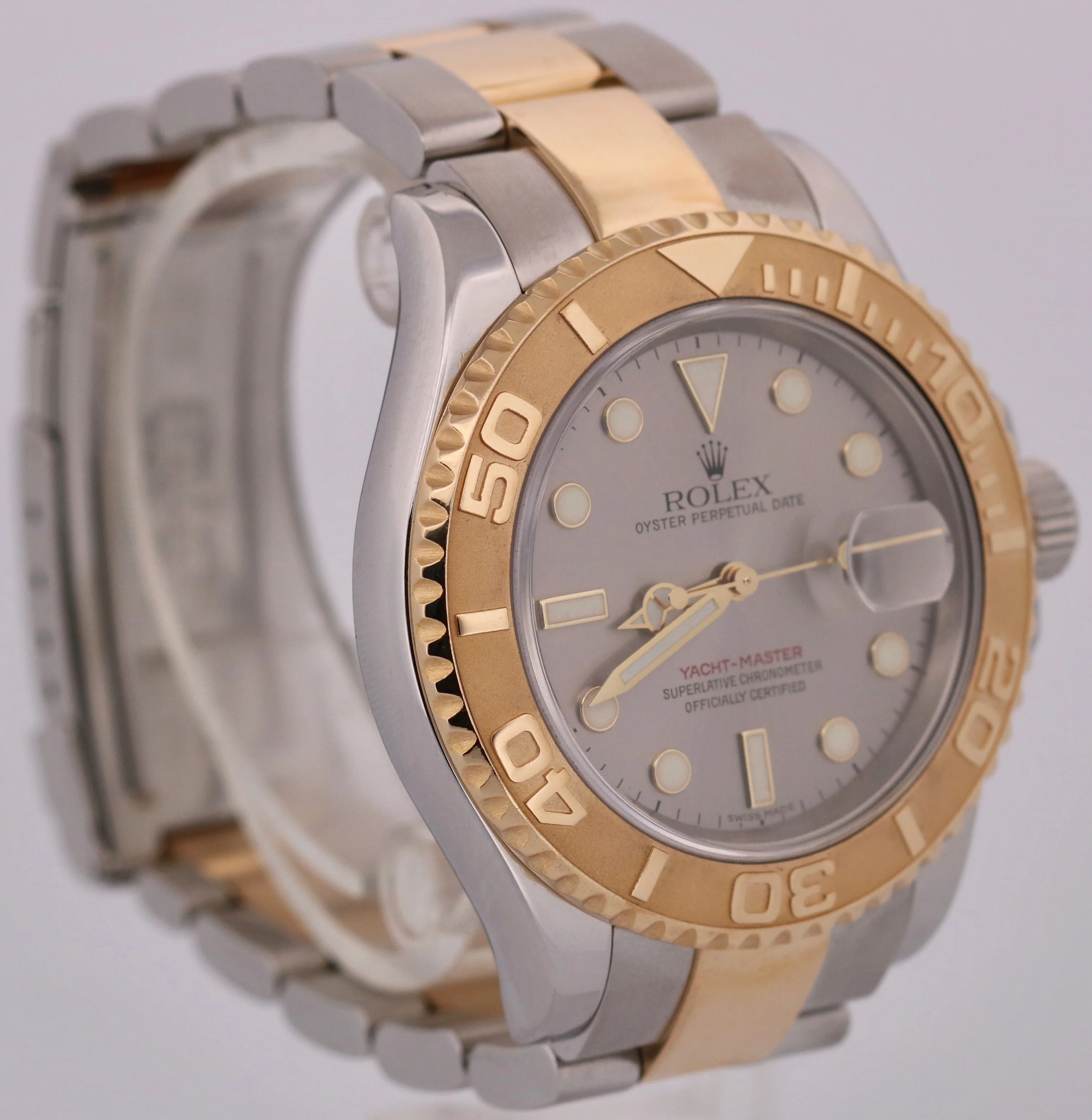 Rolex Yacht-Master 40mm SLATE Gray 18K Yellow Gold Two-Tone Steel 16623 Watch - Image 4