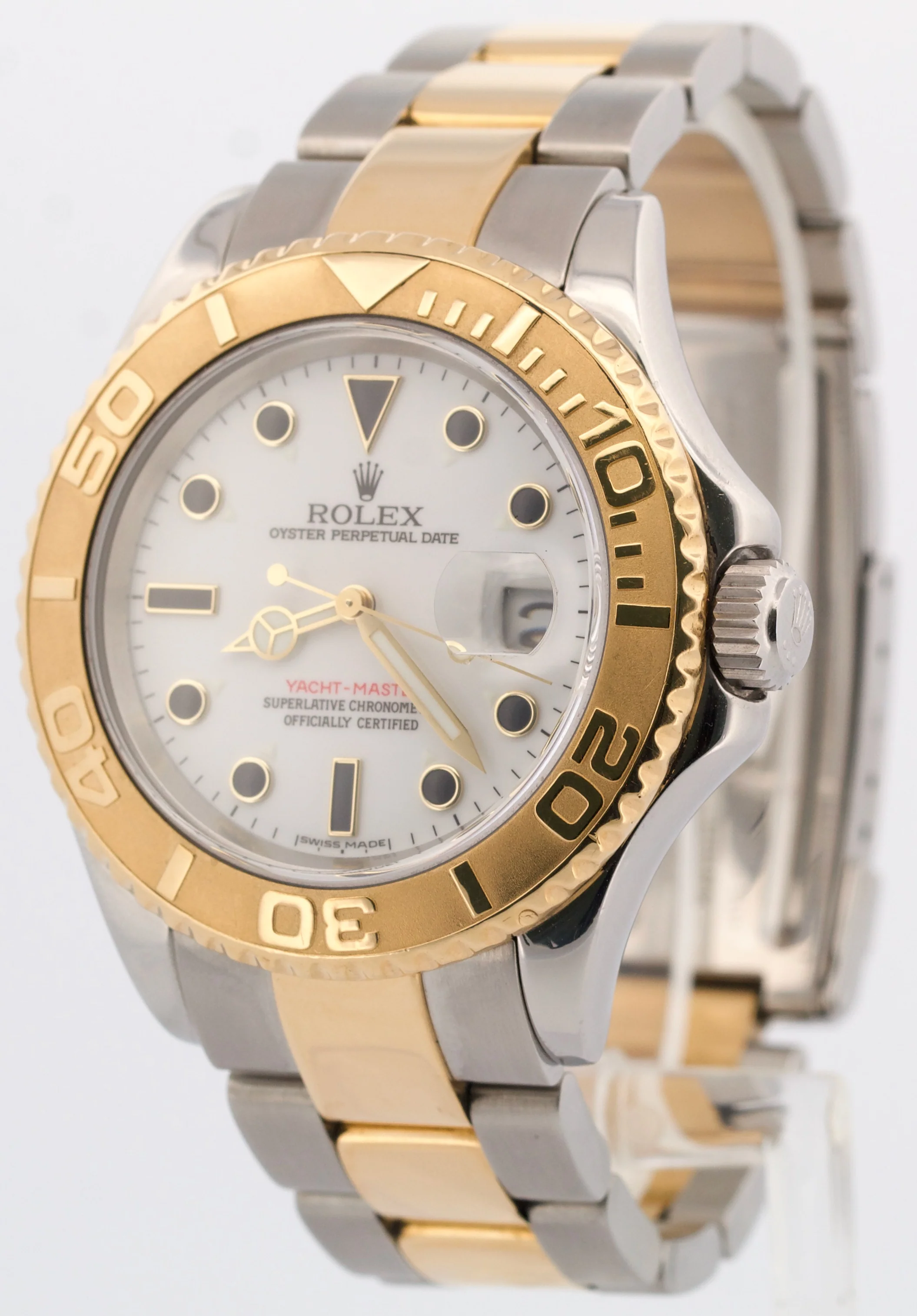 Rolex Yacht-Master 40mm WHITE 18K Two-Tone 18K Yellow Gold Steel 16623 Watch - Image 3