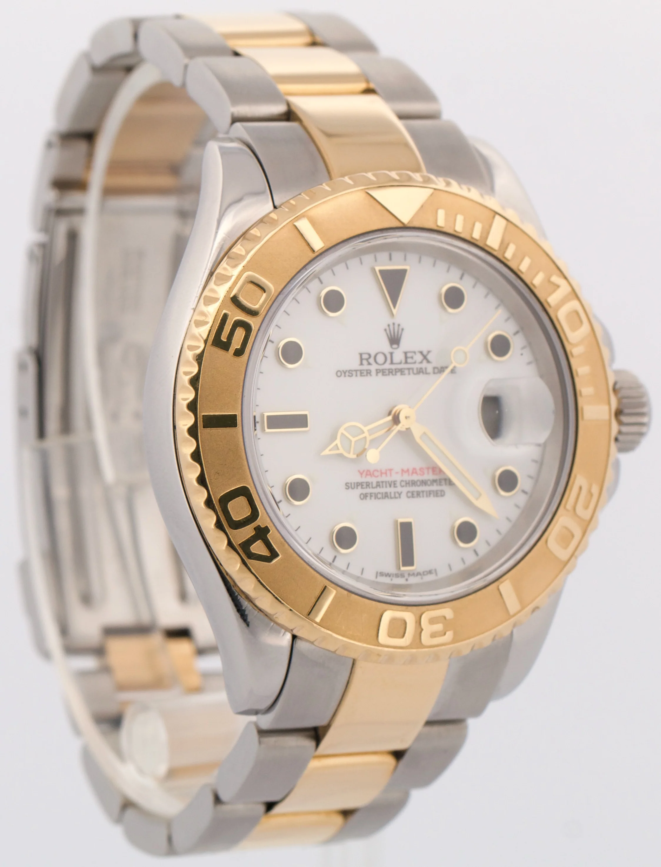 Rolex Yacht-Master 40mm WHITE 18K Two-Tone 18K Yellow Gold Steel 16623 Watch - Image 4