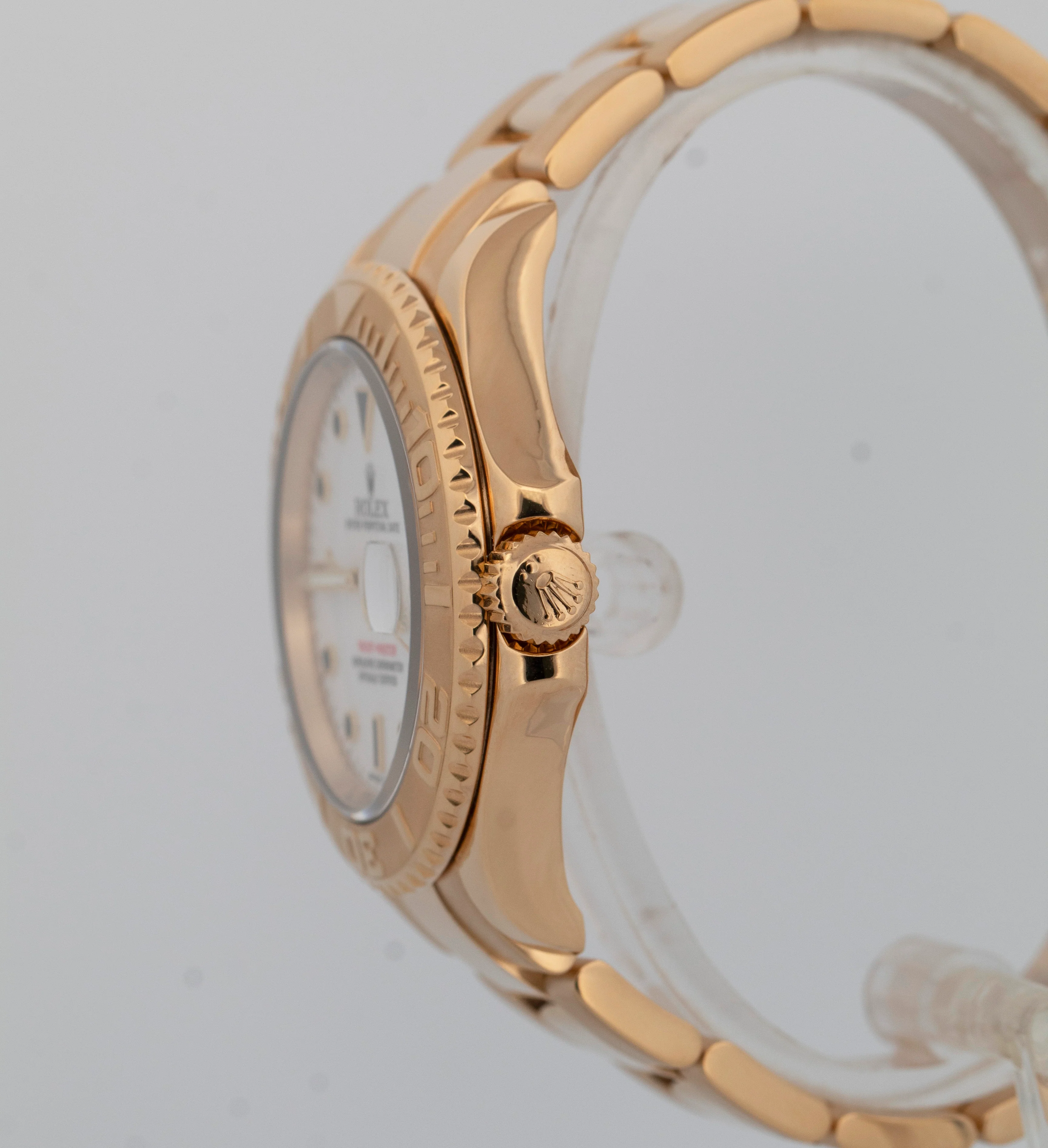 Rolex Yacht-Master 40mm WHITE 18K Yellow Gold NO-HOLES Oyster Watch 16628 - Image 3