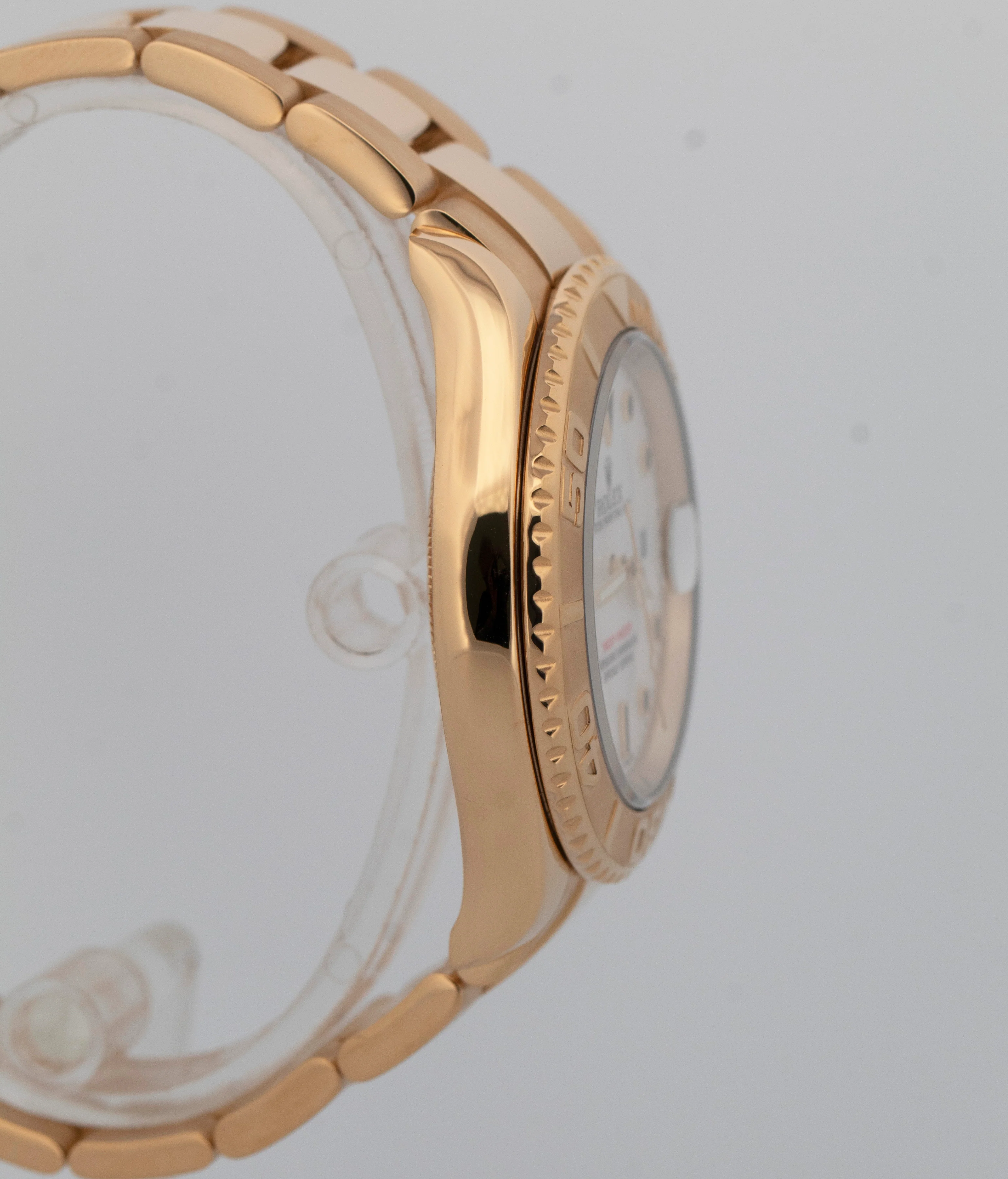 Rolex Yacht-Master 40mm WHITE 18K Yellow Gold NO-HOLES Oyster Watch 16628 - Image 4