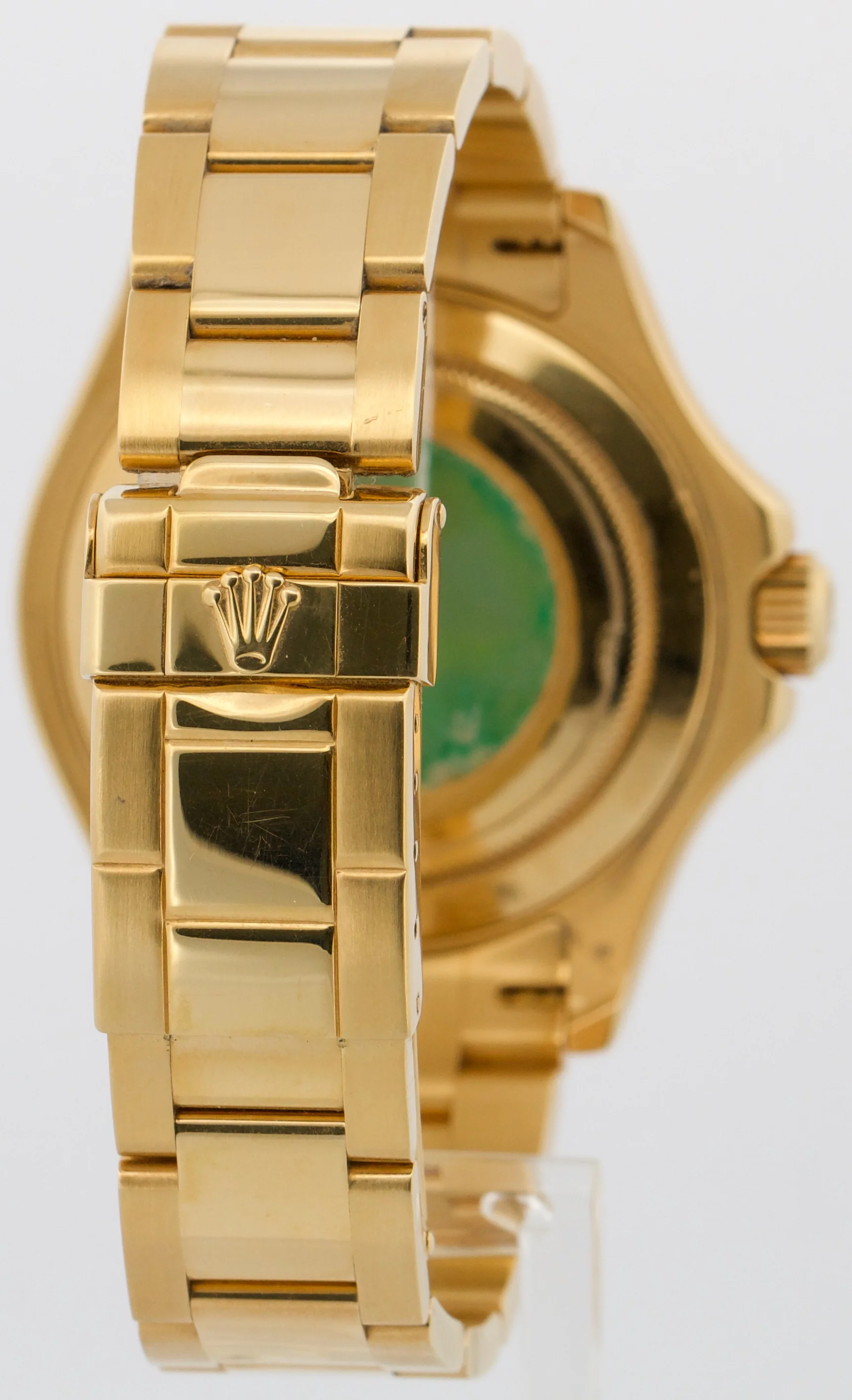 Rolex Yacht-Master 40mm WHITE 18K Yellow Gold Oyster GREEN STICKER Watch 16628 - Image 5