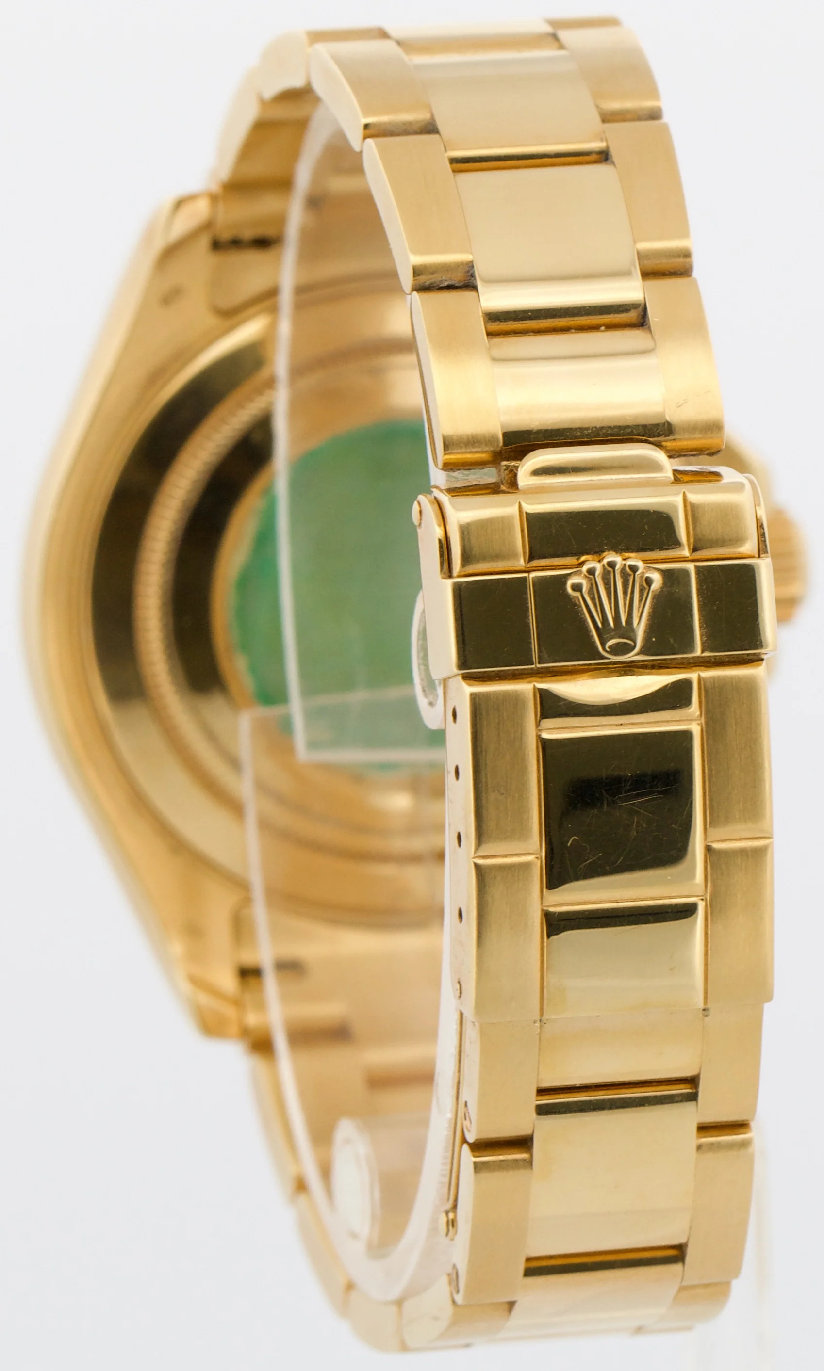 Rolex Yacht-Master 40mm WHITE 18K Yellow Gold Oyster GREEN STICKER Watch 16628 - Image 6