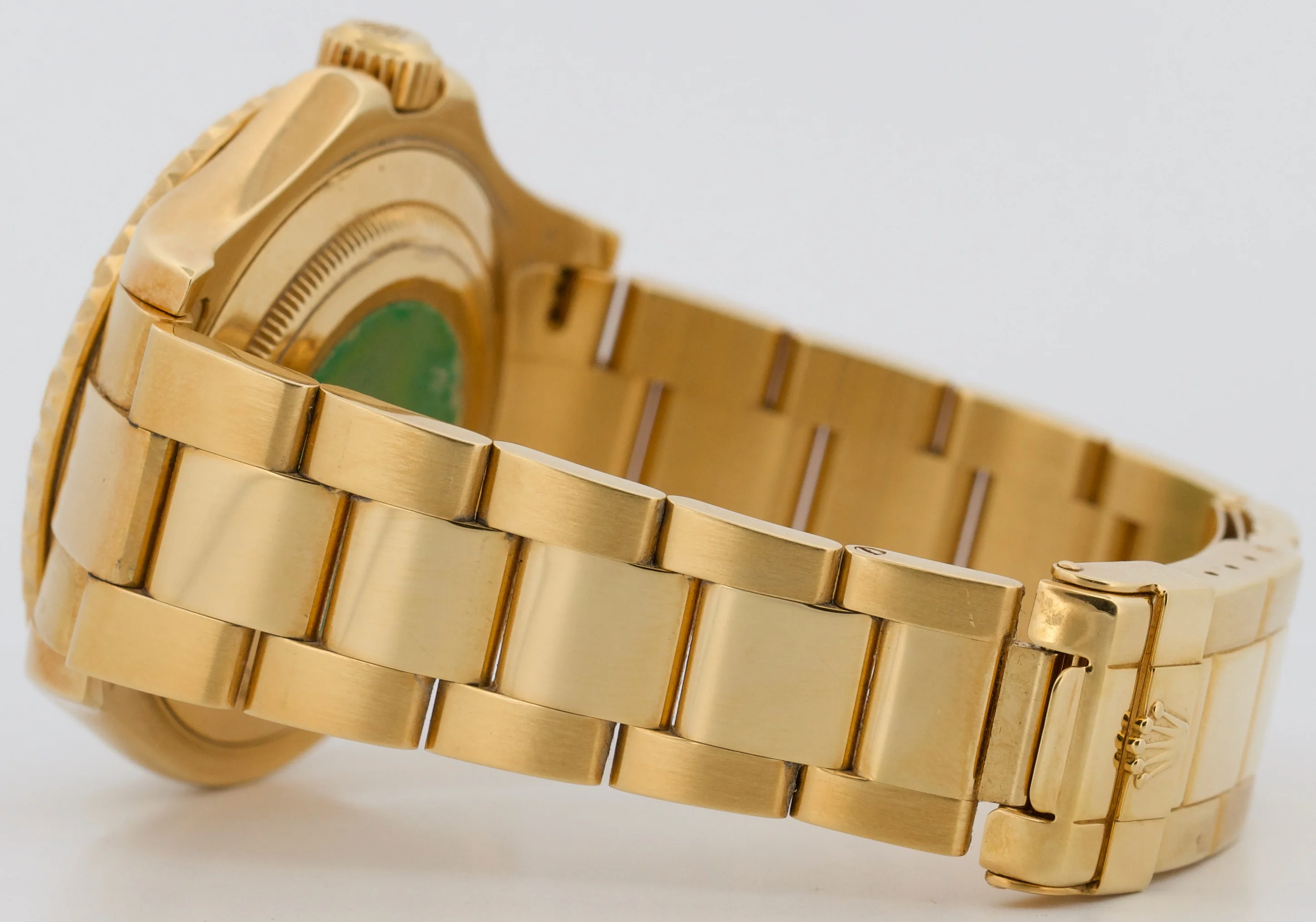 Rolex Yacht-Master 40mm WHITE 18K Yellow Gold Oyster GREEN STICKER Watch 16628 - Image 7