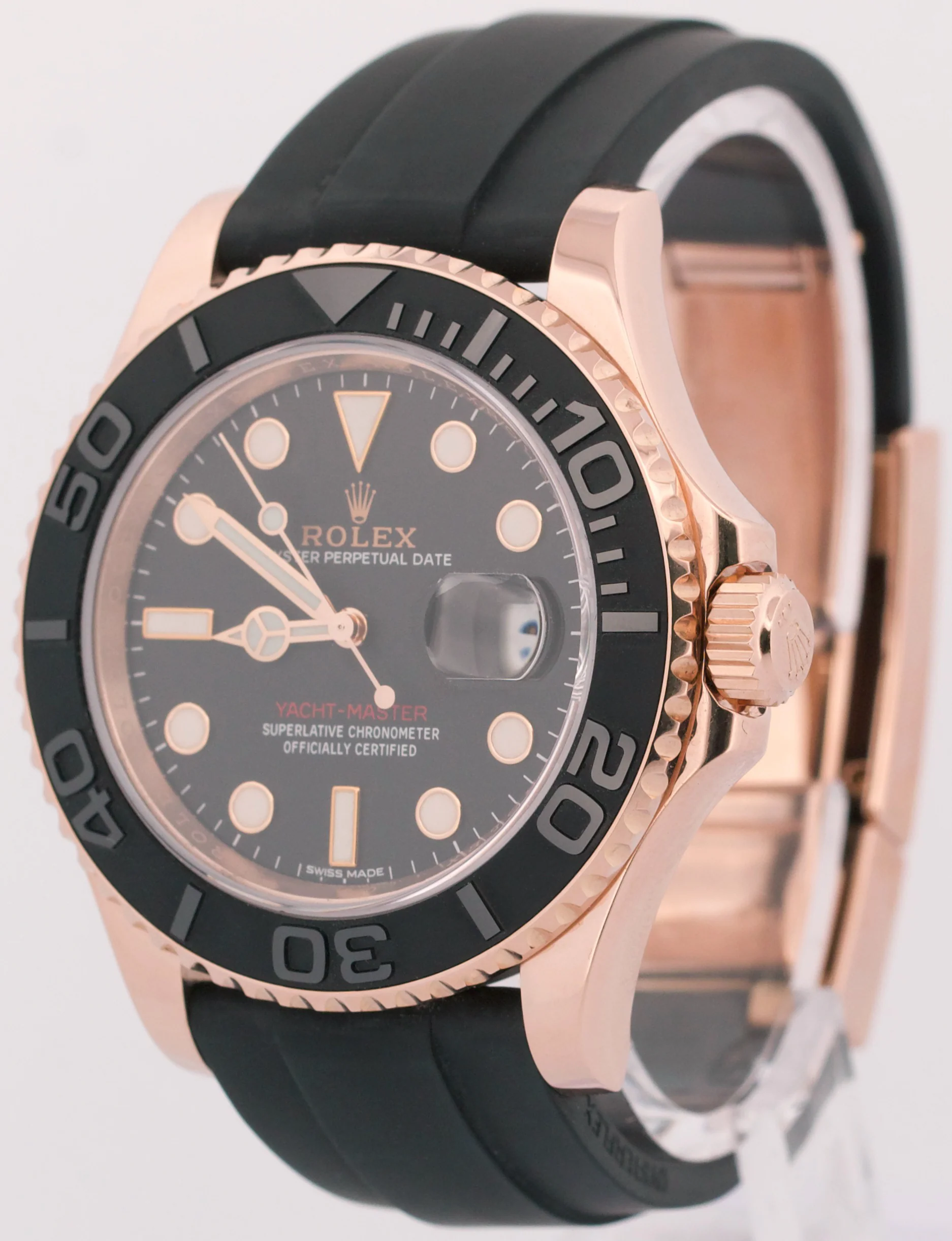 Rolex Yacht-Master BLACK 18K Rose Gold Oysterflex Rubber 40mm 116655 Watch - Image 4