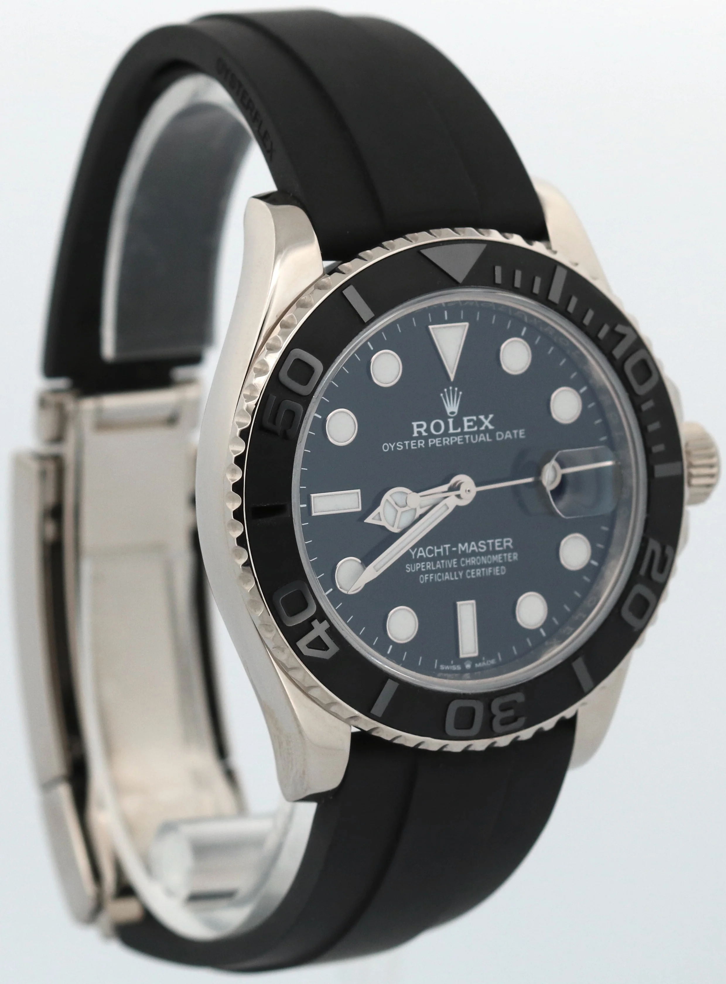 Rolex Yacht-Master BLACK 18K White Gold Oysterflex Rubber 42mm 226659 BOX - Image 4