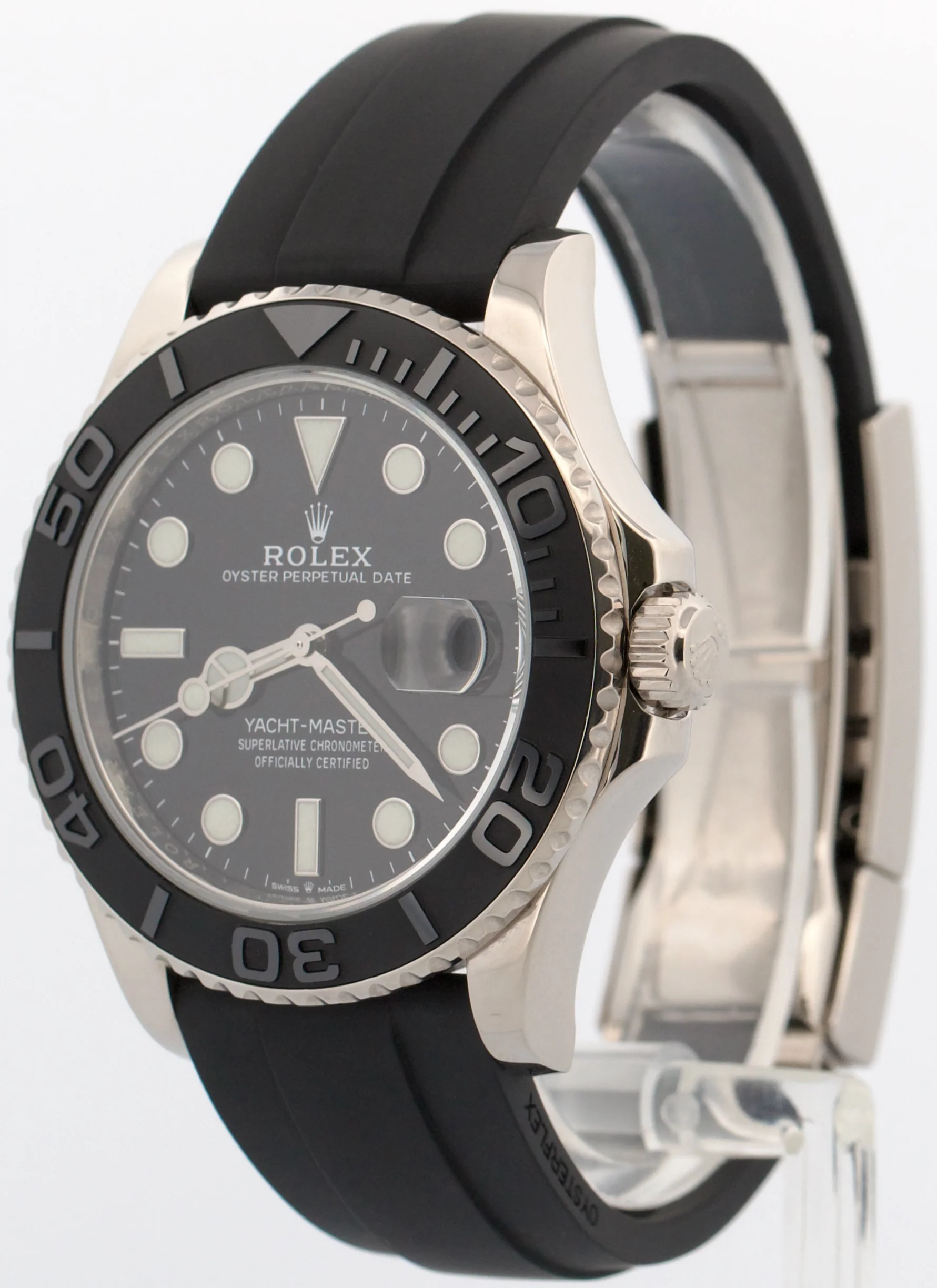 Rolex Yacht-Master BLACK 18K White Gold Oysterflex Rubber YM1 42mm 226659 BOX - Image 3