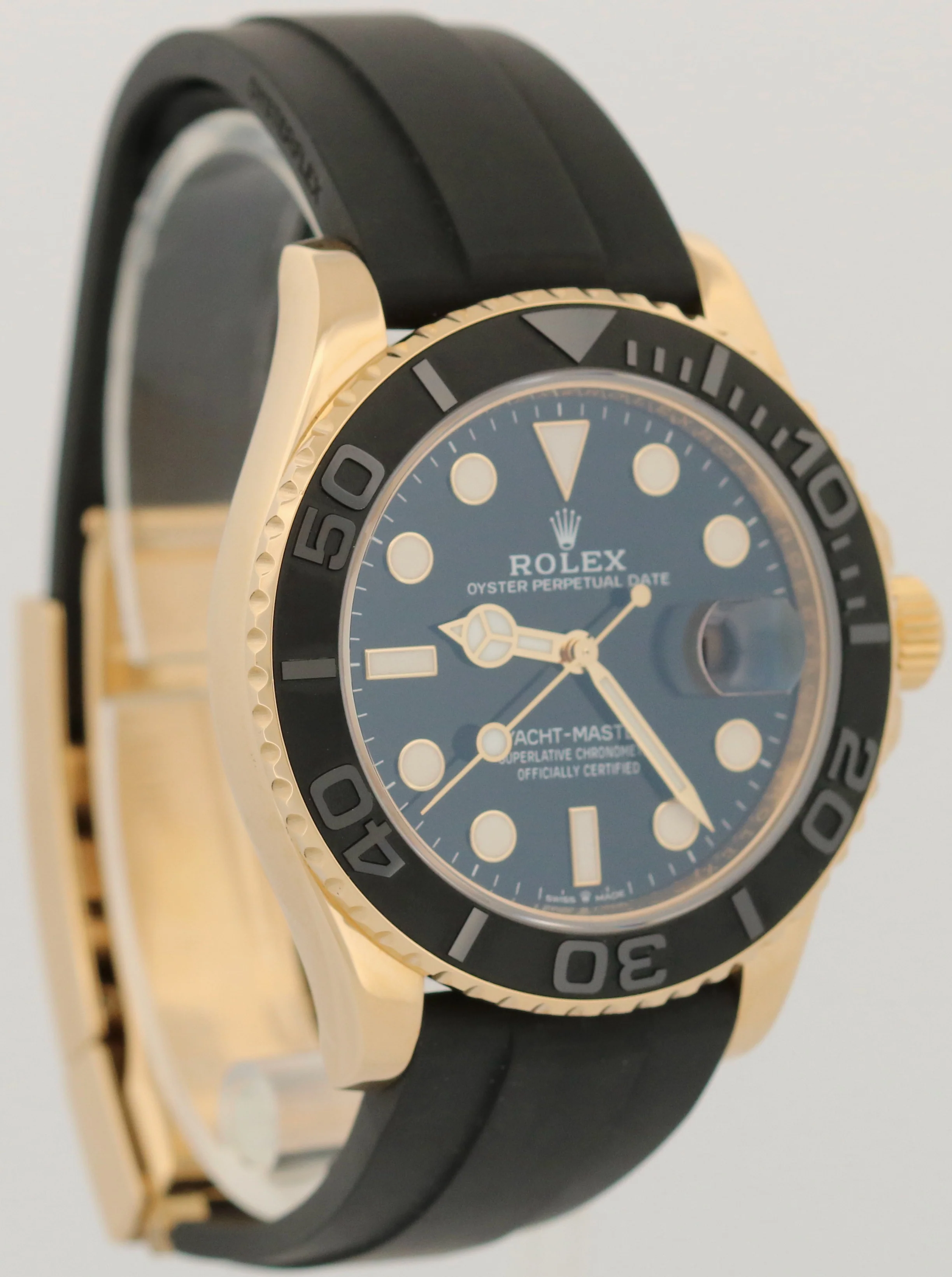 Rolex Yacht-Master BLACK 18K Yellow Gold Oysterflex Rubber 42mm Watch 226658 BOX - Image 4