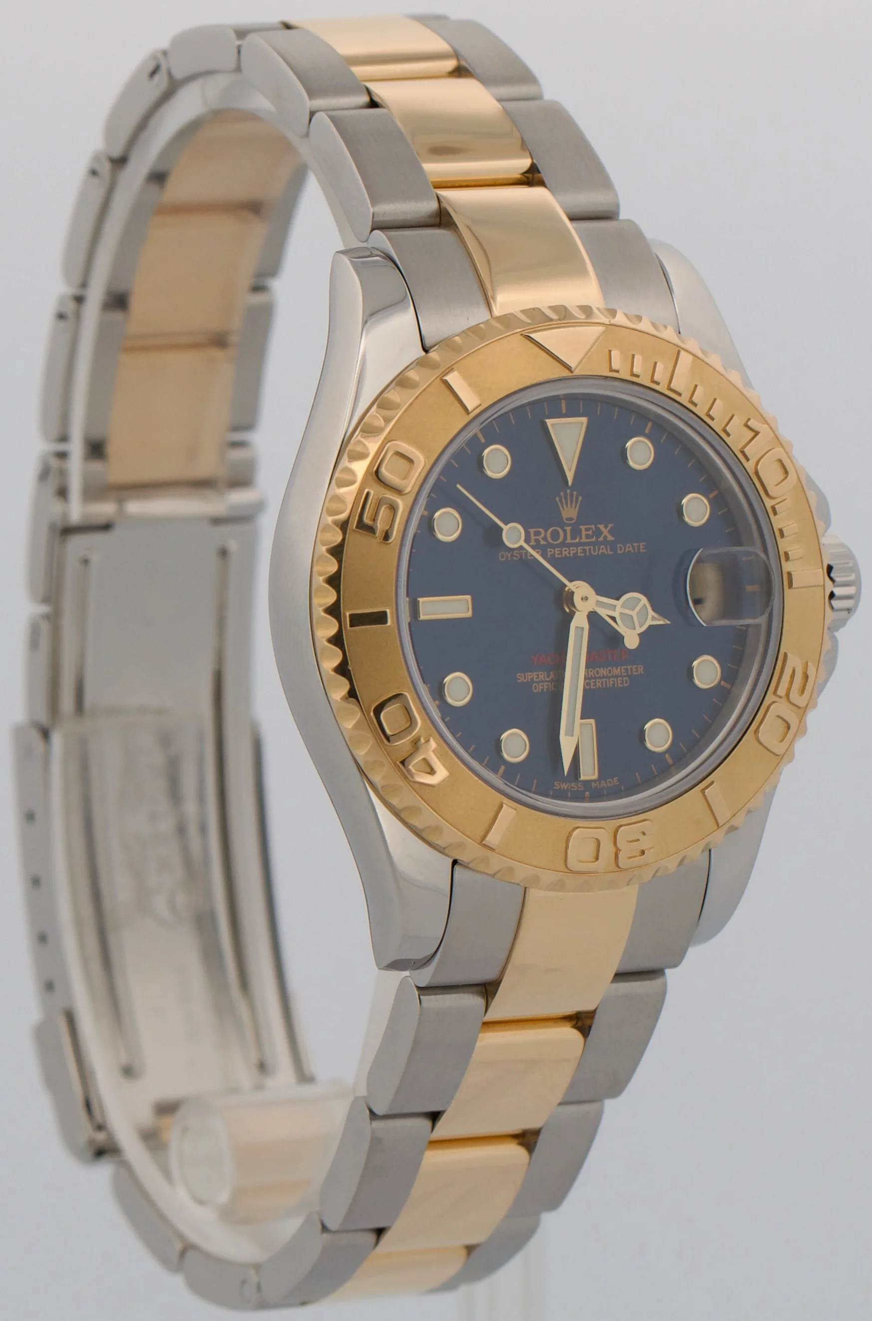 Rolex Yacht-Master BLUE 18K Yellow Gold Stainless Steel 35mm Two-Tone 168623 - Image 3