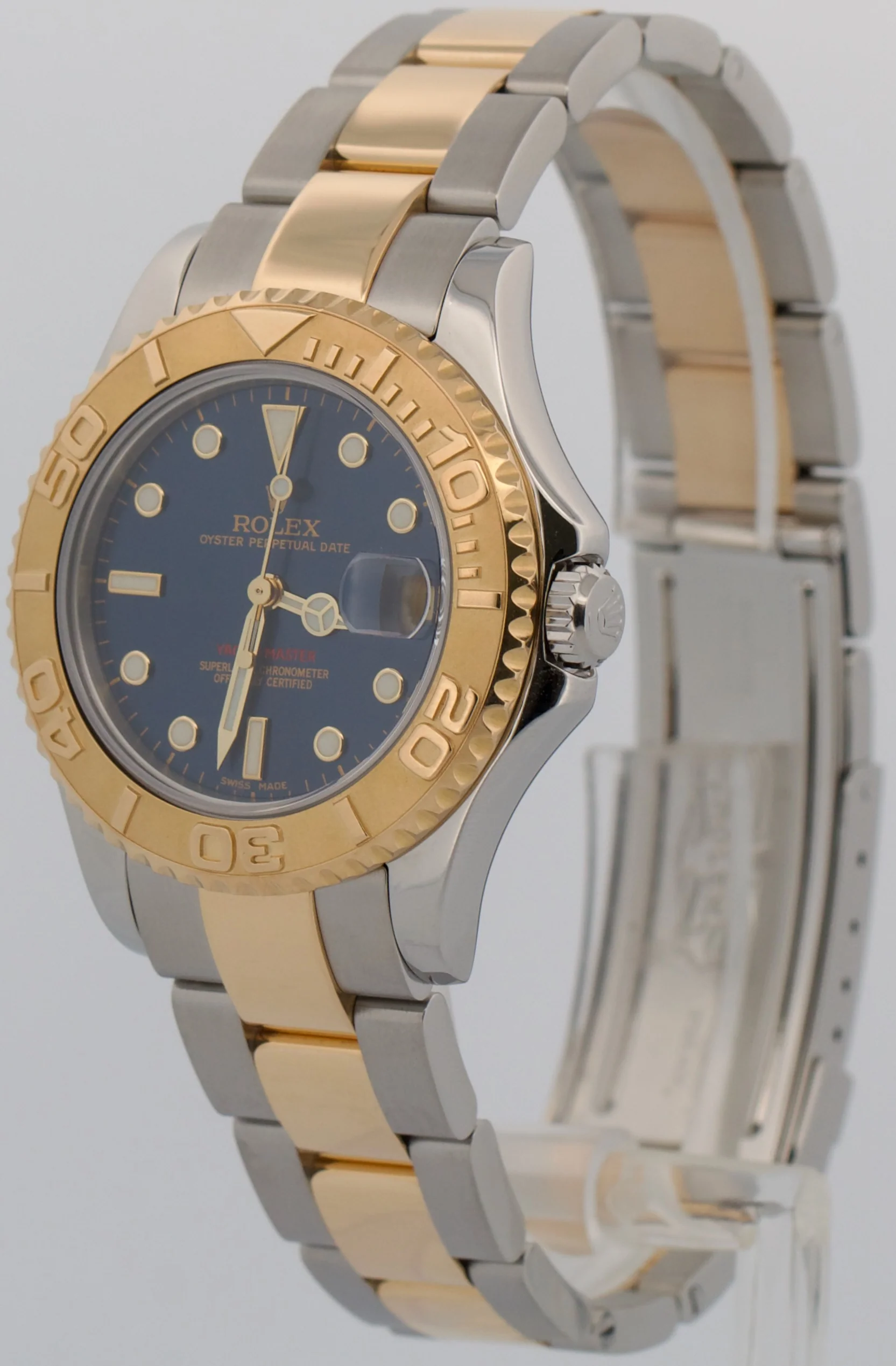 Rolex Yacht-Master BLUE 18K Yellow Gold Stainless Steel 35mm Two-Tone 168623 - Image 4
