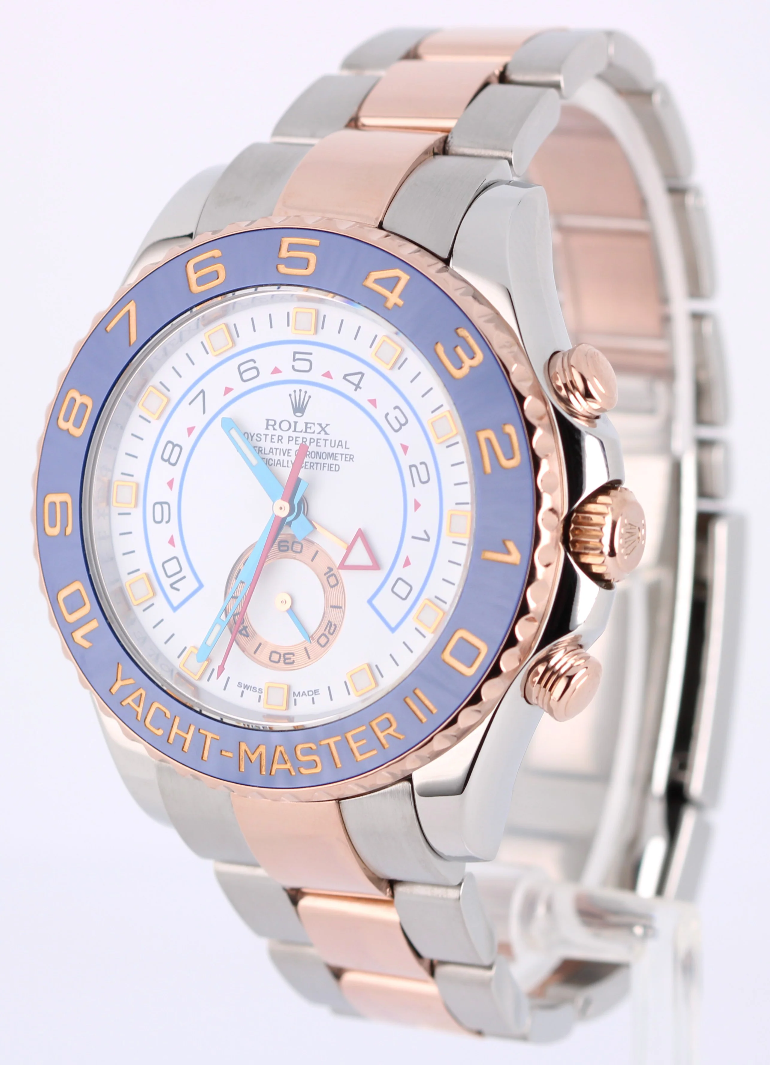 Rolex Yacht-Master II 44mm BLUE HANDS Two-Tone 18K Rose Gold Steel 116681 Watch - Image 2