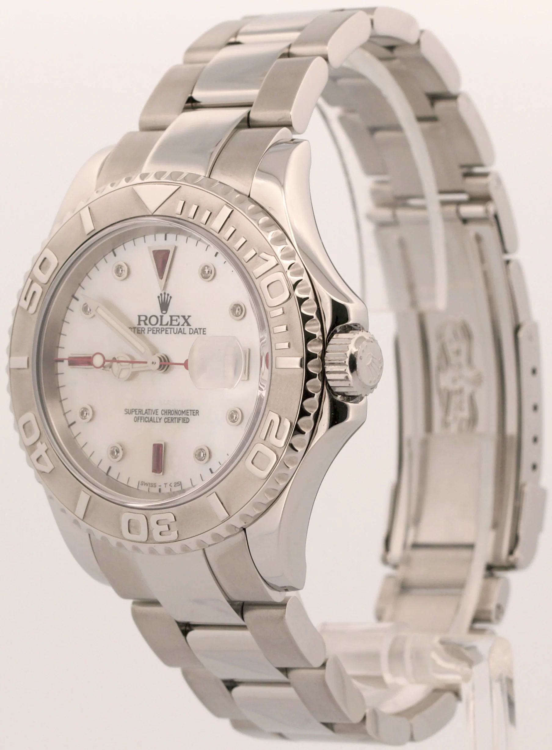 Rolex Yacht-Master MOP RUBY DIAMOND Stainless Steel 40mm Oyster YM1 Watch 16622 - Image 3